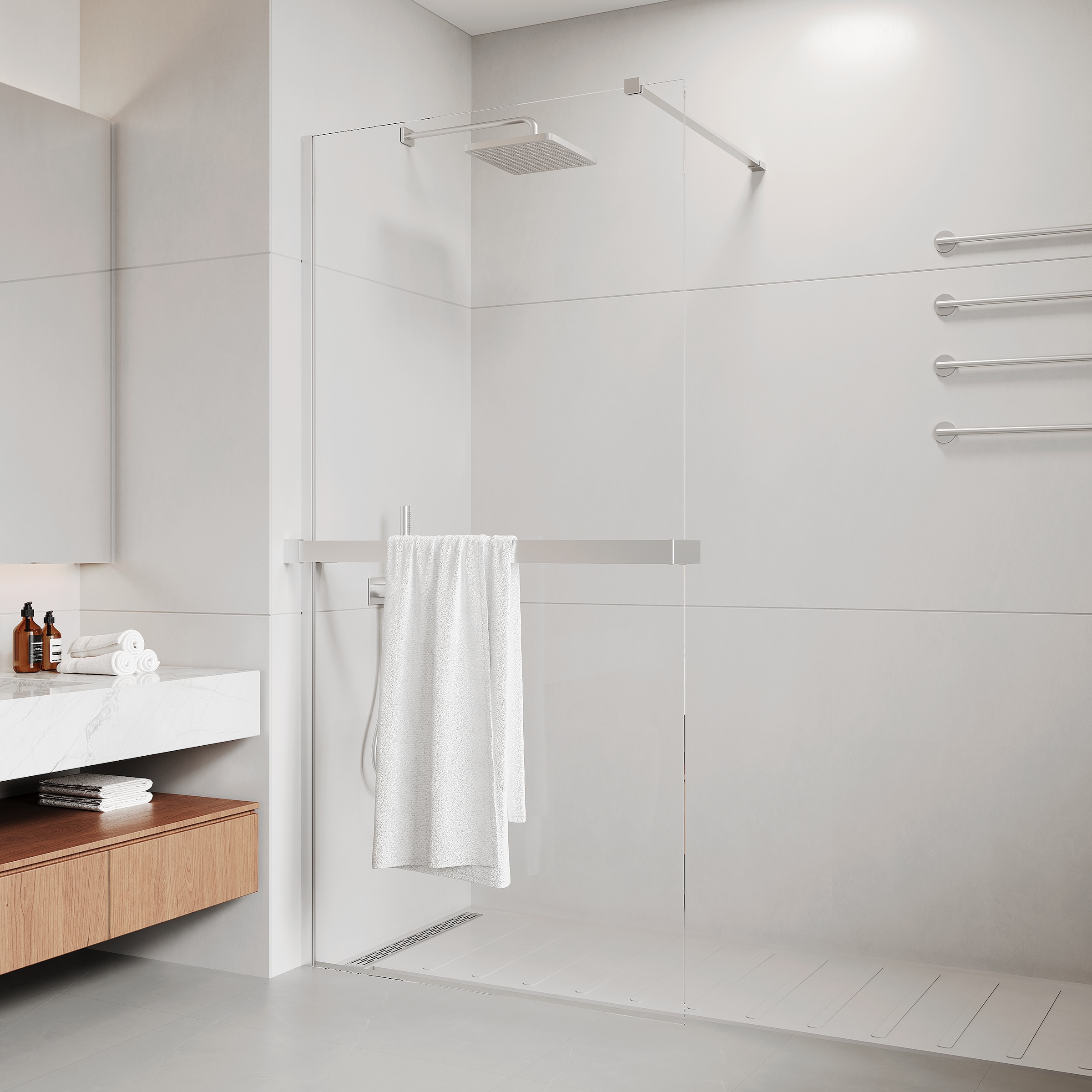 welltime Walk-in-Dusche »Walk-In Trento Deluxe« 1 Stk. tlg. 8mm ESG und Antikalkversiegelung