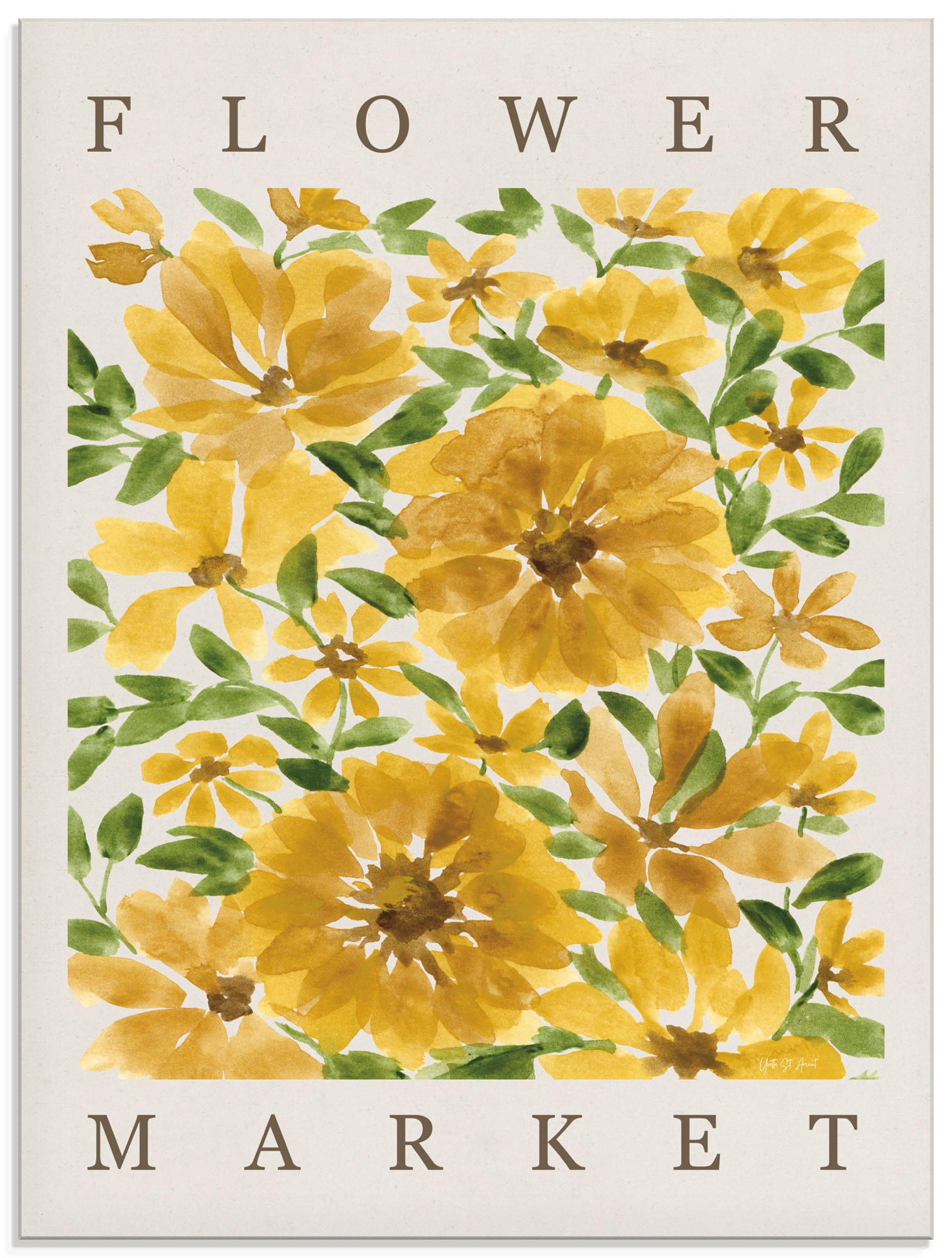 Artland Glasbild "Sunflower Blooms" Blumenbilder 1 Stk. tlg. in verschiedenen Größen