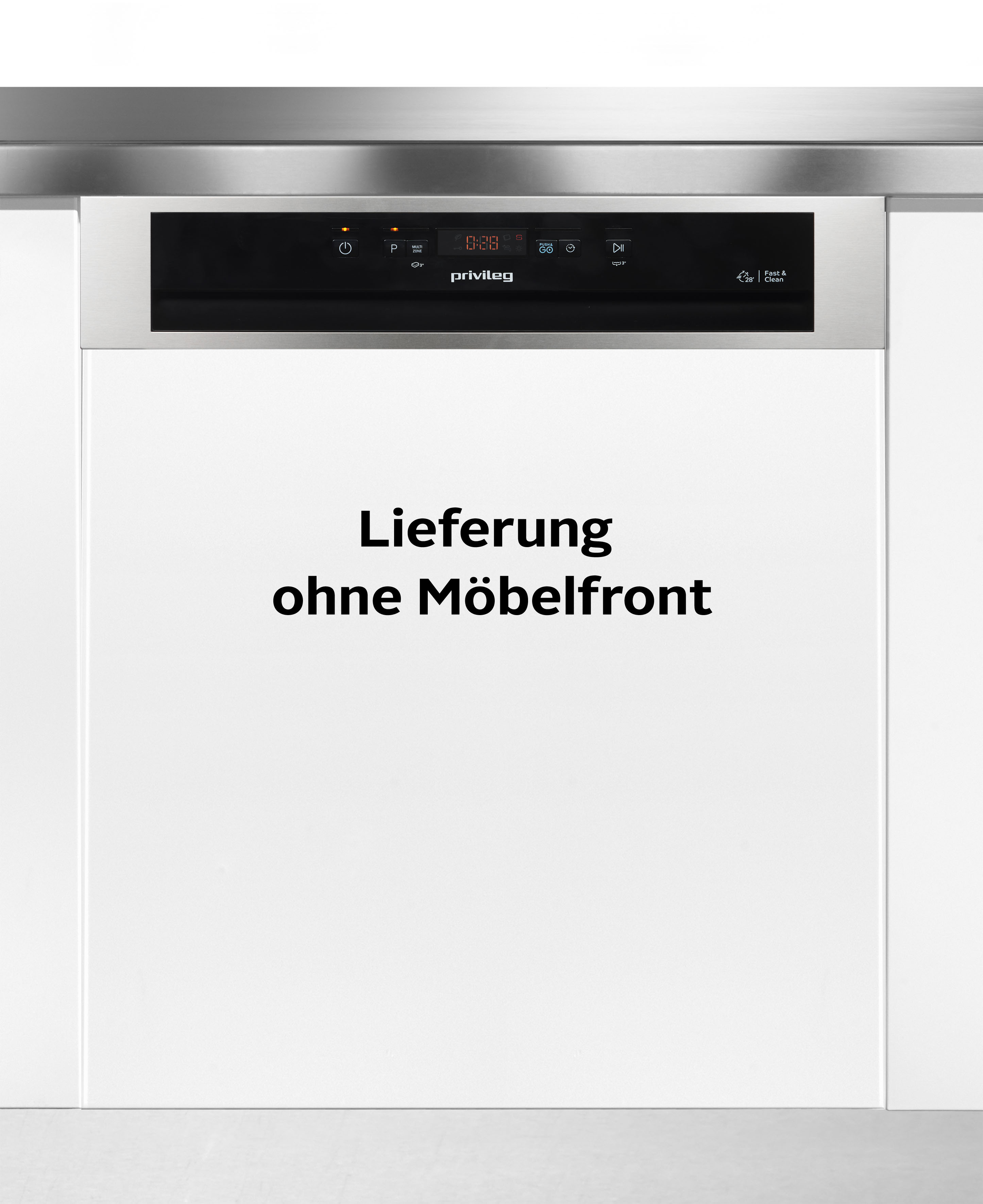 Privileg teilintegrierbarer Geschirrspüler "P0B ECO D541 X" 14 Maßgedecke Fast&Clean 28’ – das effektive Reinigungsprogramm unter 28 Minuten