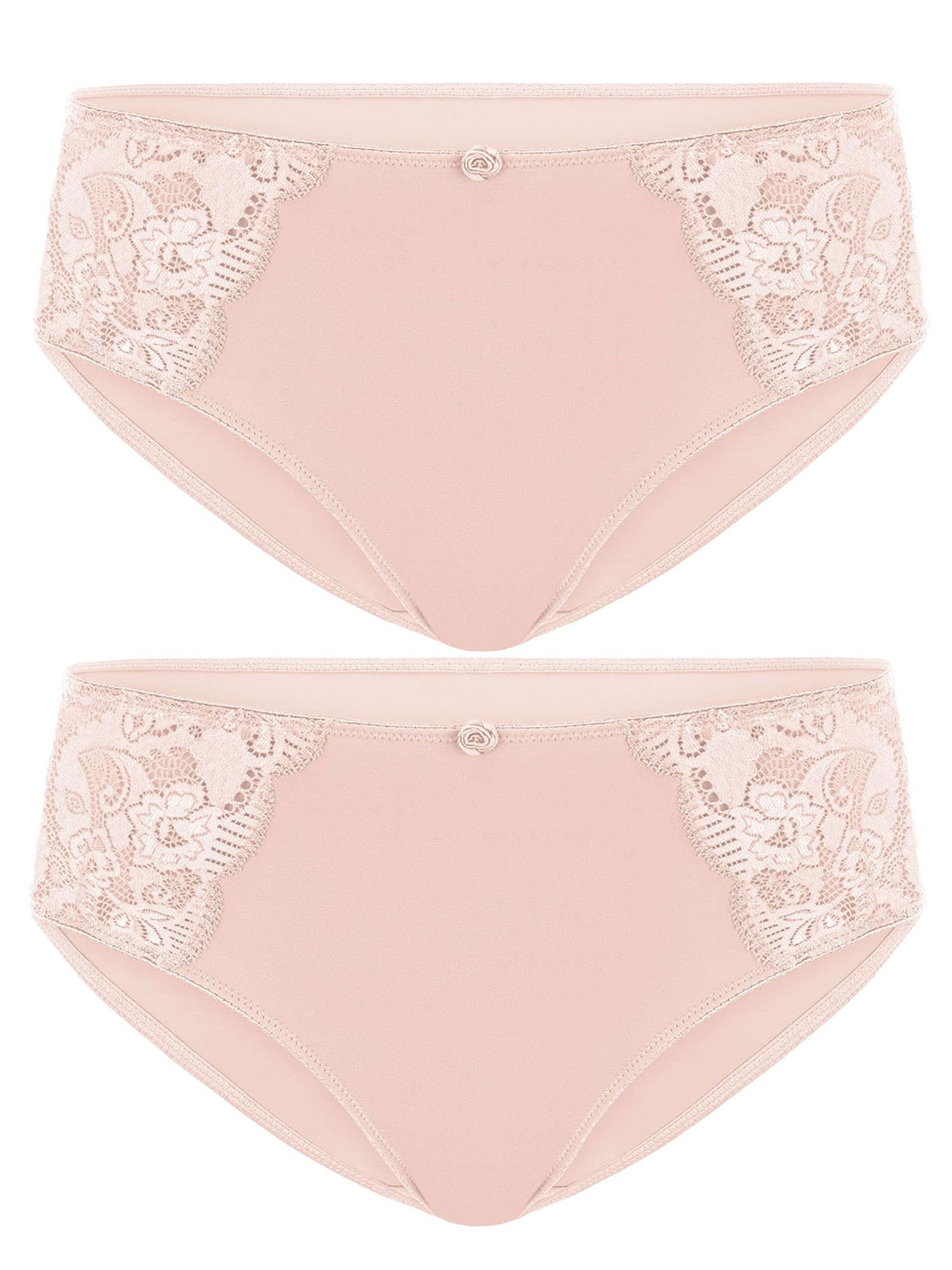 SUSA Damen Slip "2er Pack Damen Slip Latina", Gr. 44, beige, Obermaterial: 78% Polyamid PA. 16% Elasthan EL. 6% Baumwolle CO., Unterhosen