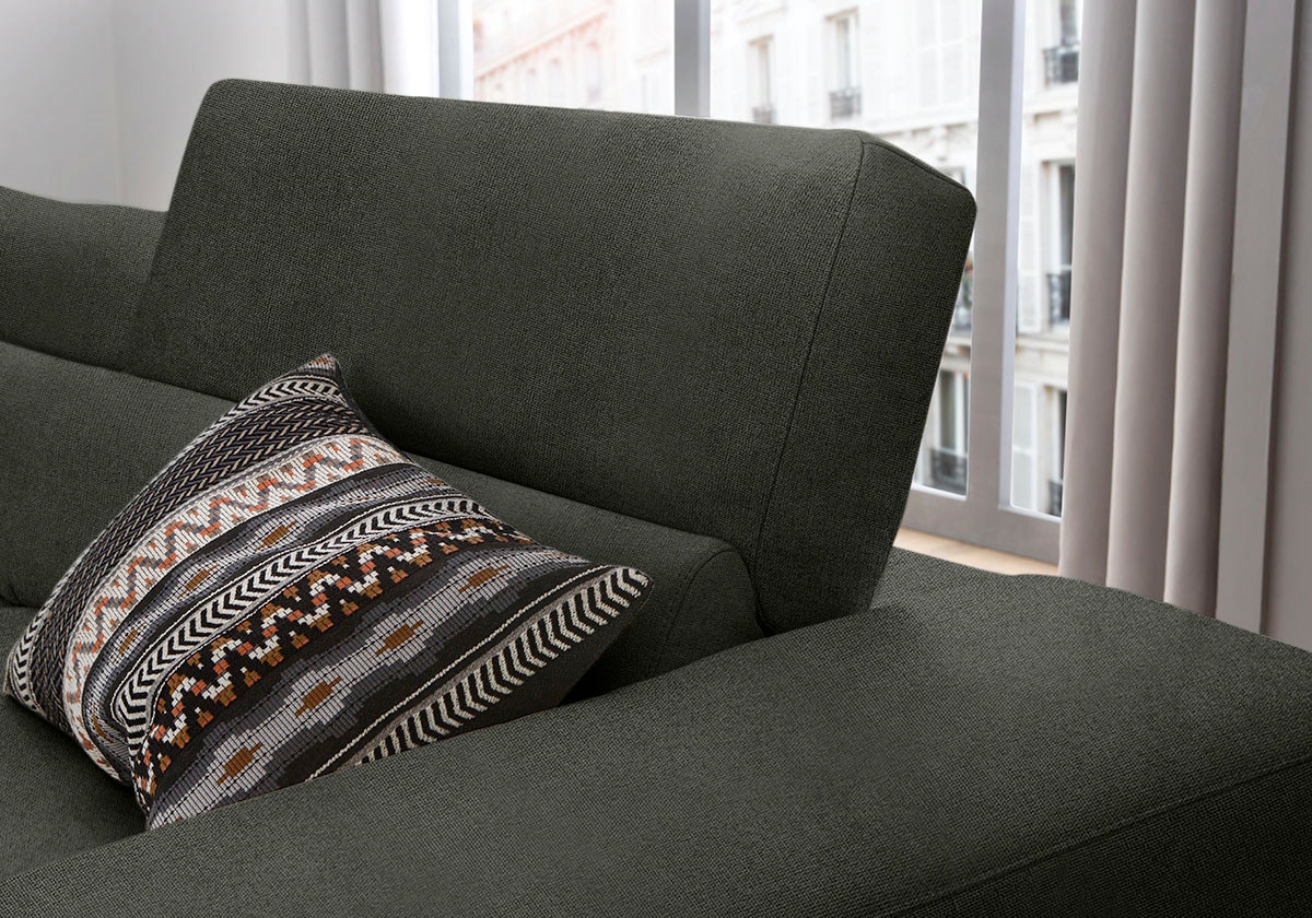 W.SCHILLIG Ecksofa »piedroo, Designsofa mit tollem Sitzkomfort, bequem und elegant, L-Form«, Kopfteilverstellung, wahlweise mit Sitztiefenverstellung, Breite 343cm