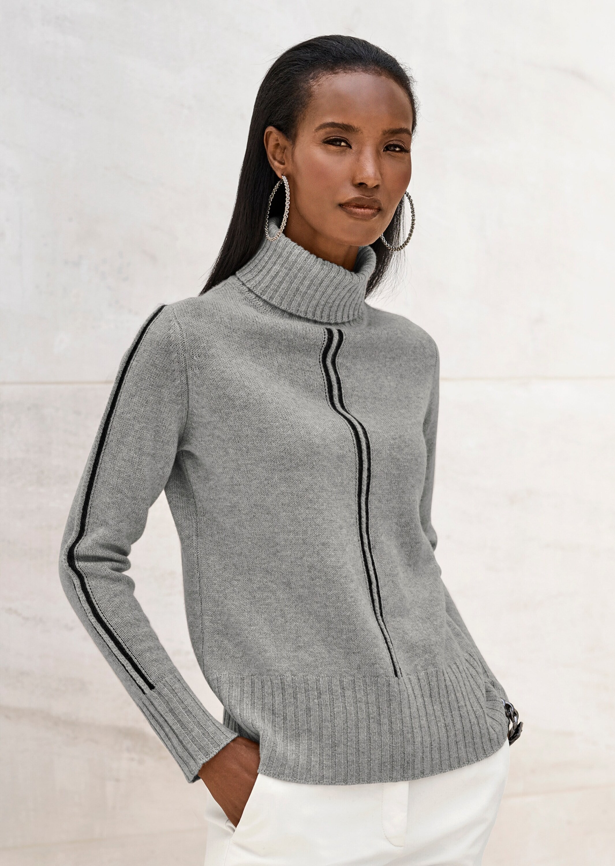MADELEINE Longpullover »Pullover Stehkragen-Pullover«