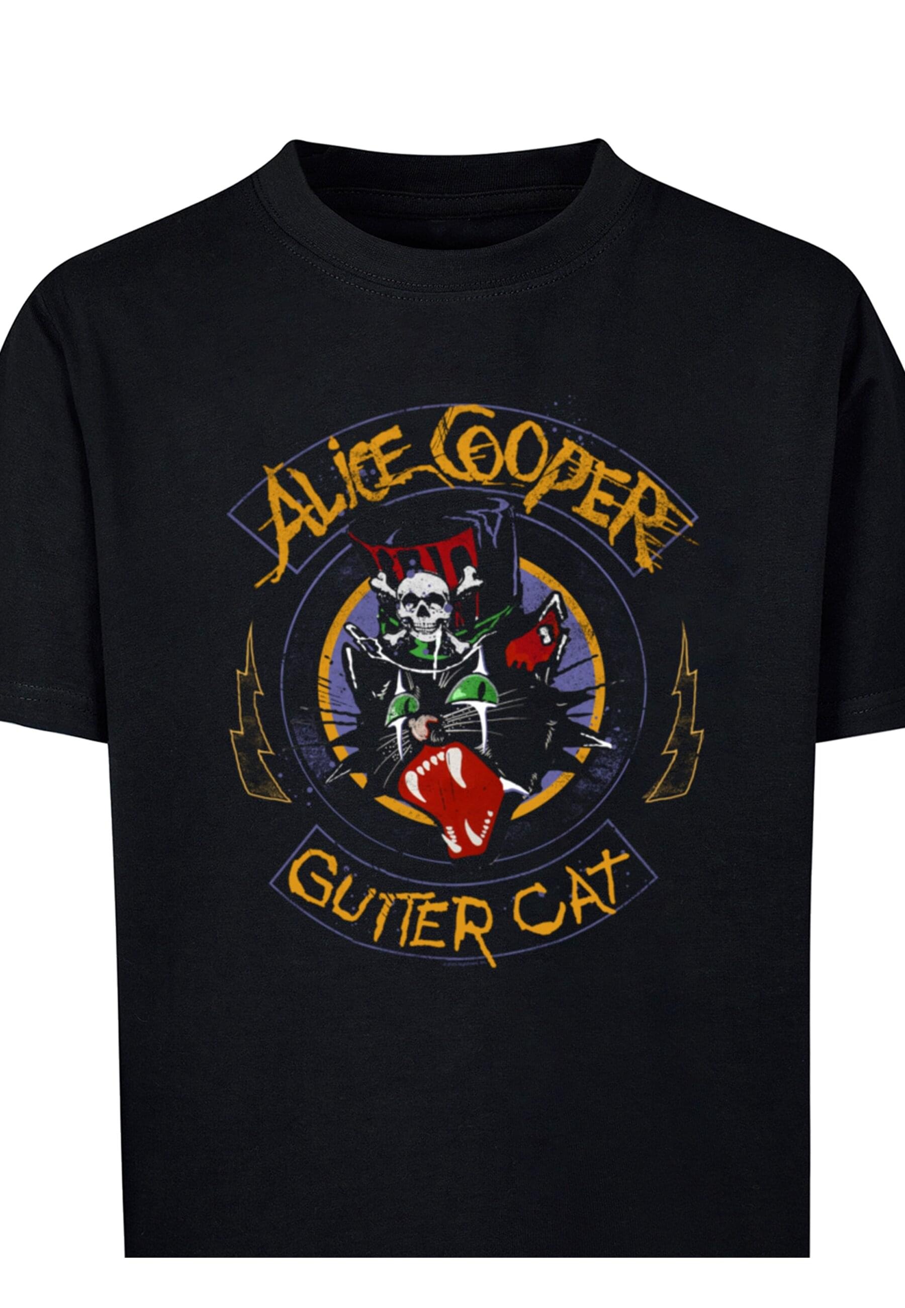 Merchcode T-Shirt »Merchcode Herren Kids Alice Cooper - Gutter Cat Basic T-Shirt«, (1 tlg.)