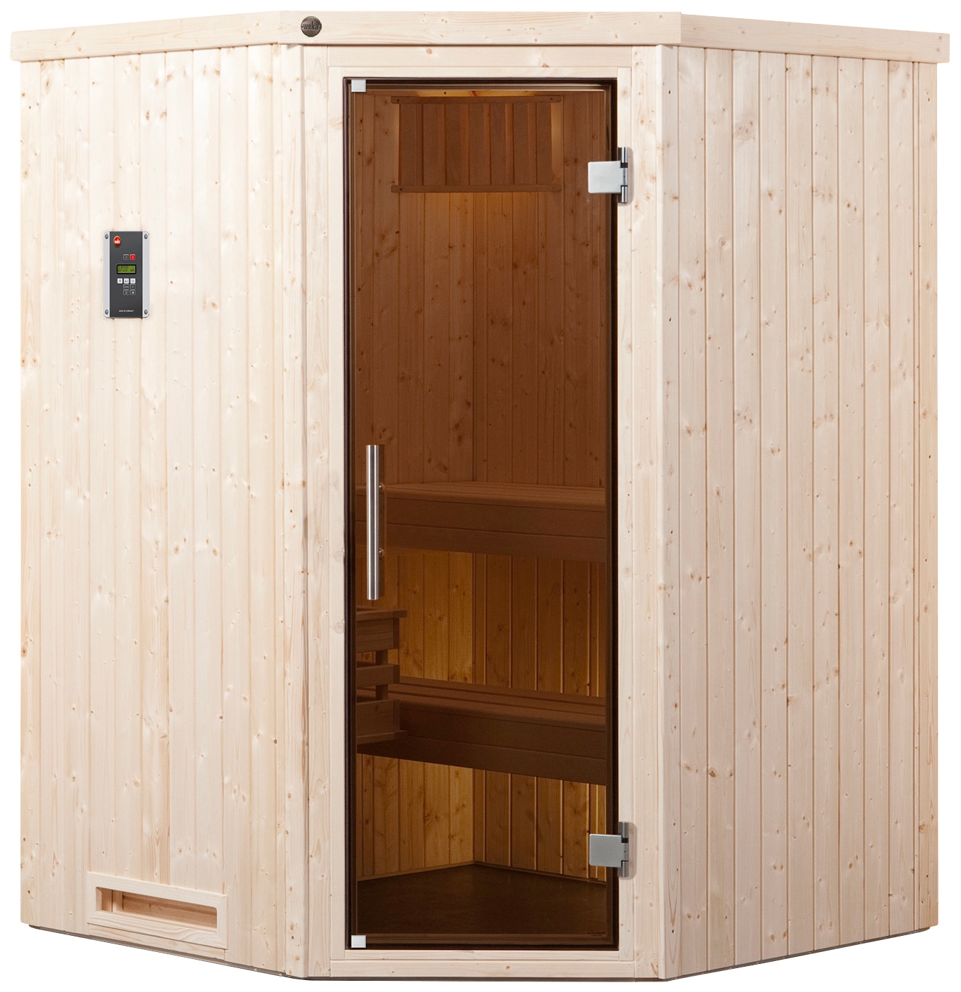 Sauna »Kiruna«, 3,6 kW Bio-Ofen mit ext. Steuerung