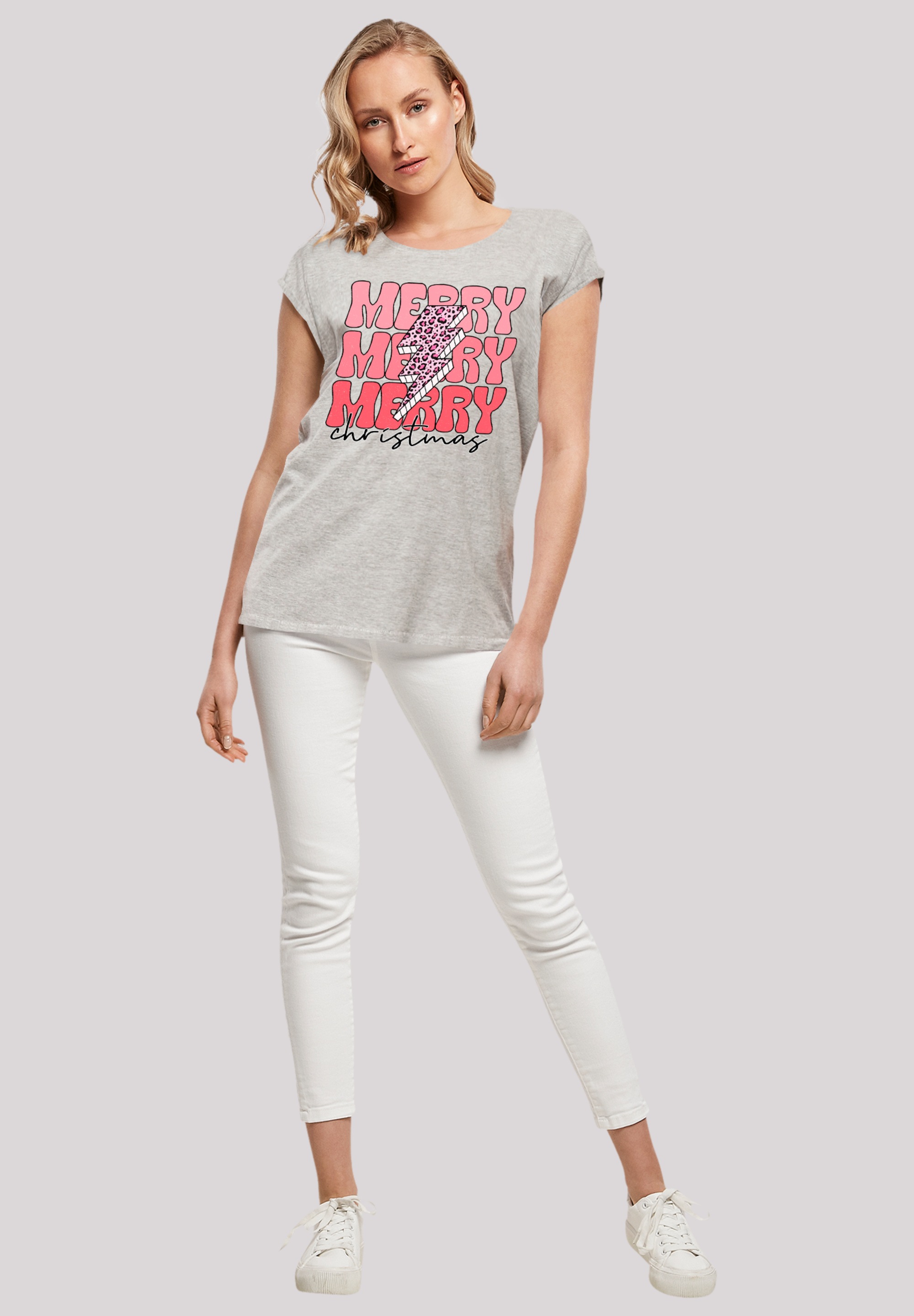 F4NT4STIC T-Shirt »Merry Weihnachten Print Leo Print«, Premium Qualität, Weihnachts-Kollection