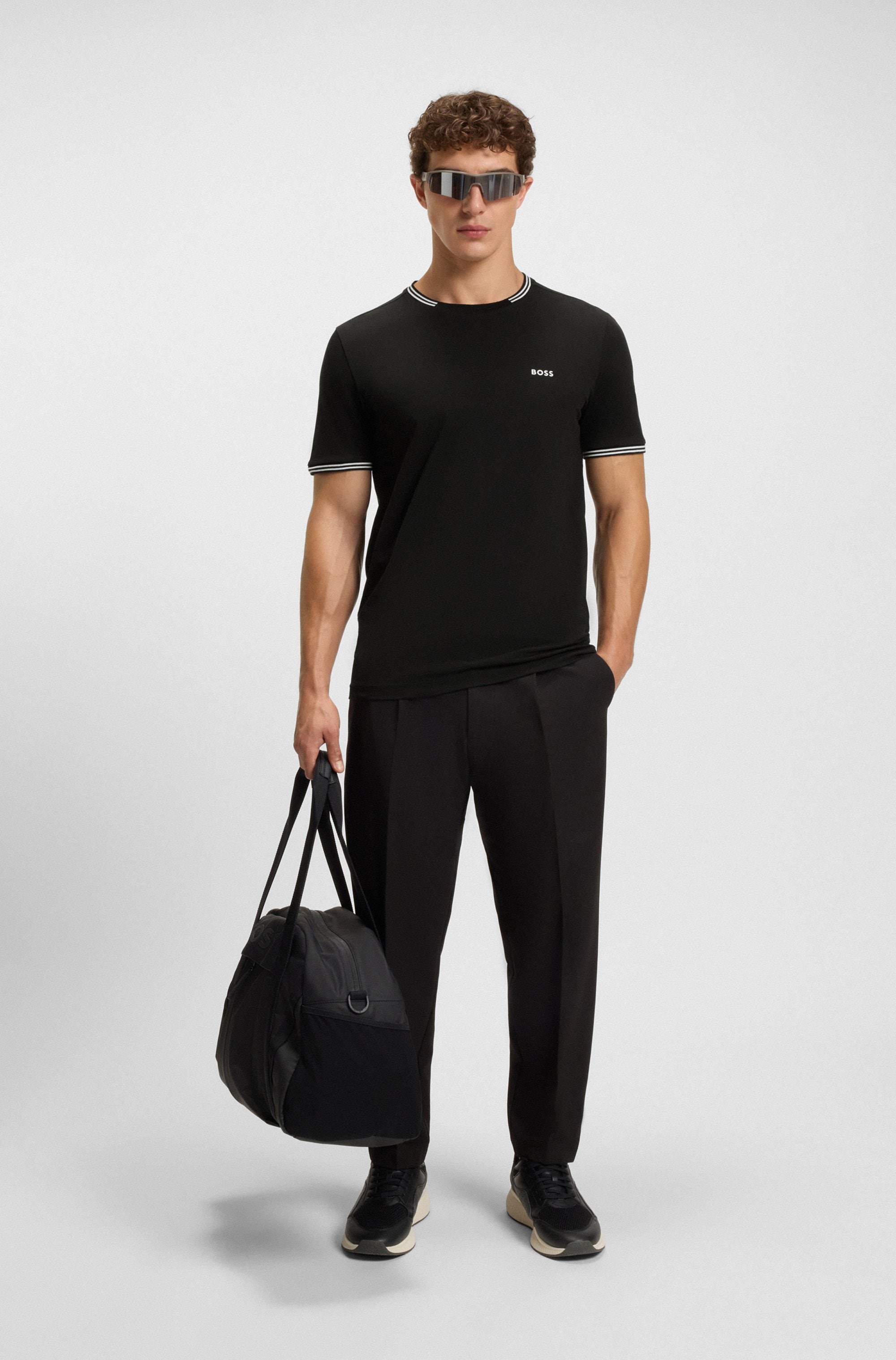 BOSS GREEN T-Shirt »Taul«, mit kontrastfarbenen Streifendetails