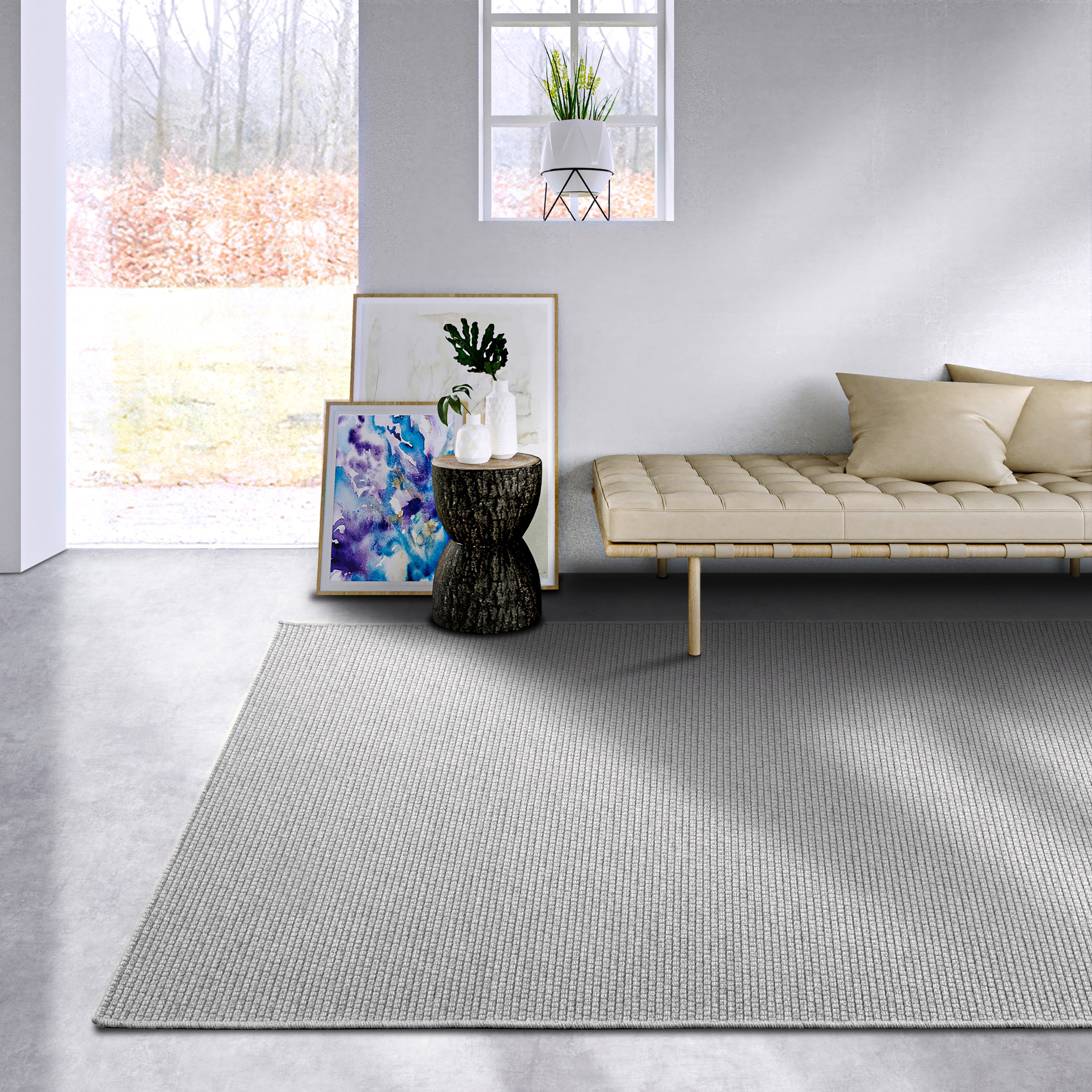 Villeroy & Boch Wollteppich »Charles«, rechteckig, 5 mm Höhe, Schurwolle, Wolle, Natur, Wohnzimmer, Schlafzimmer, Boho, Skandi