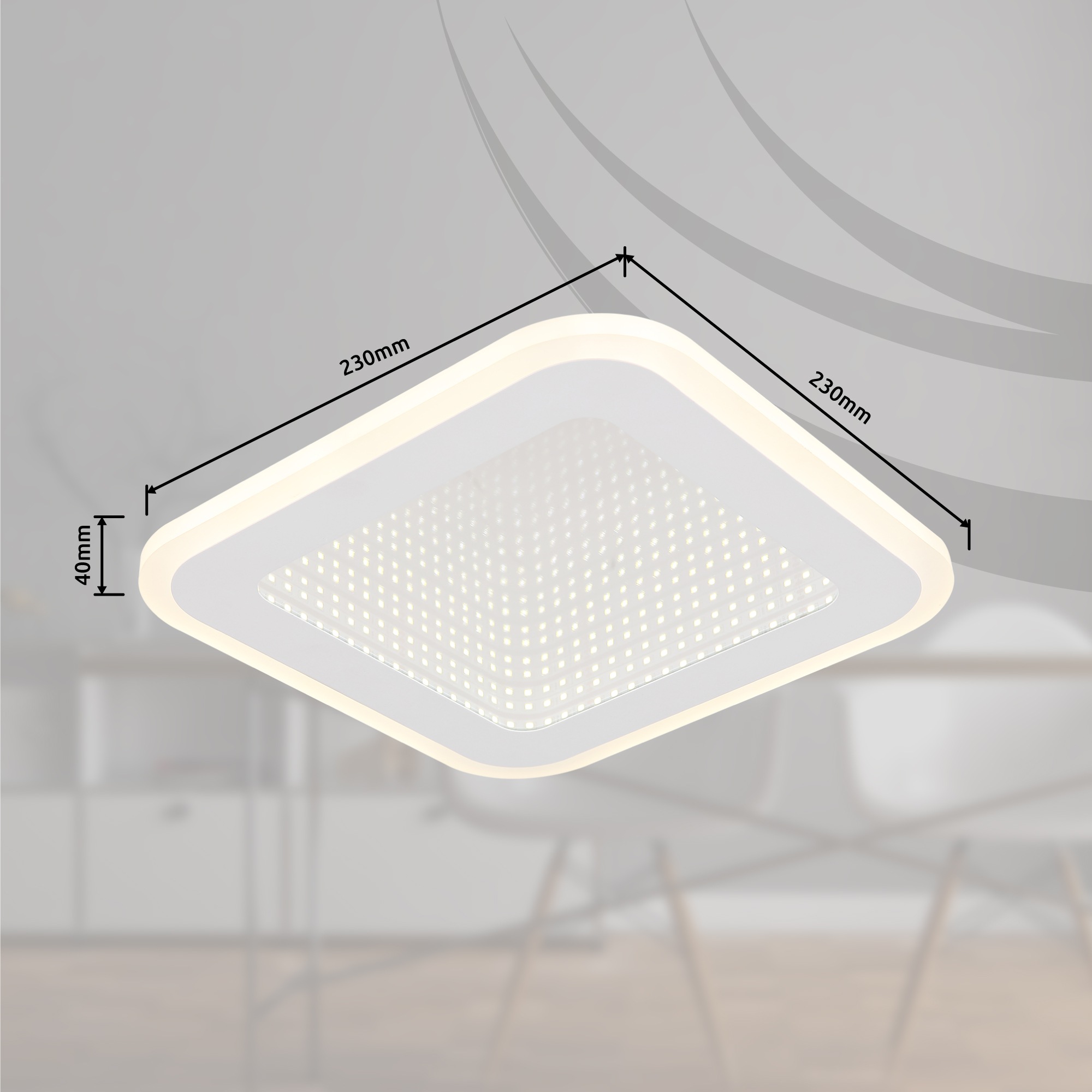 GLOBO LIGHTING LED Deckenleuchte »LAMELA«, Leuchtmittel LED-Modul | LED fest integriert, Deckenlampe/Wohnzimmer/Schlafzimmer/modern