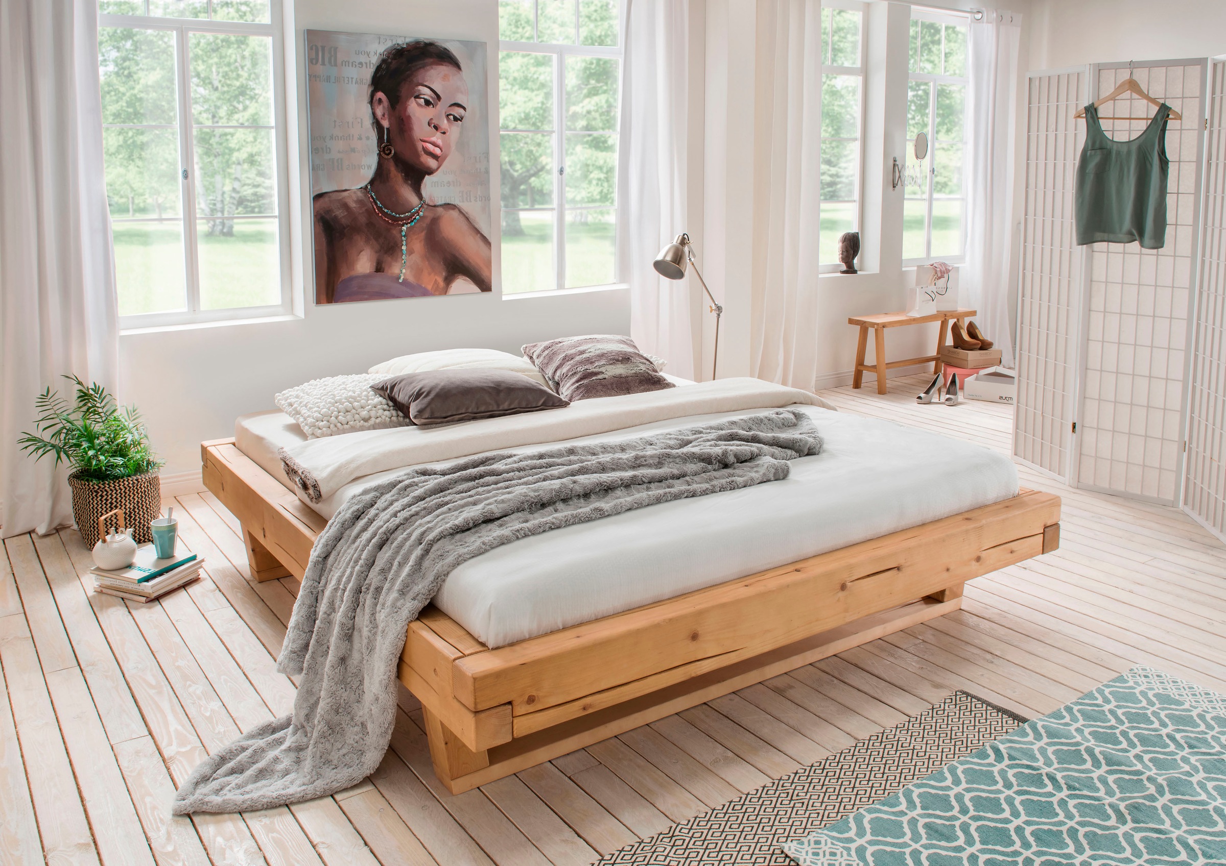 Thumbnail - Home affaire Massivholzbett "Ultima, hohe Belastbarkeit, Futonbett ohne Kopfteil", (3 tlg.), aus Eiche oder Fichte, FSC-...