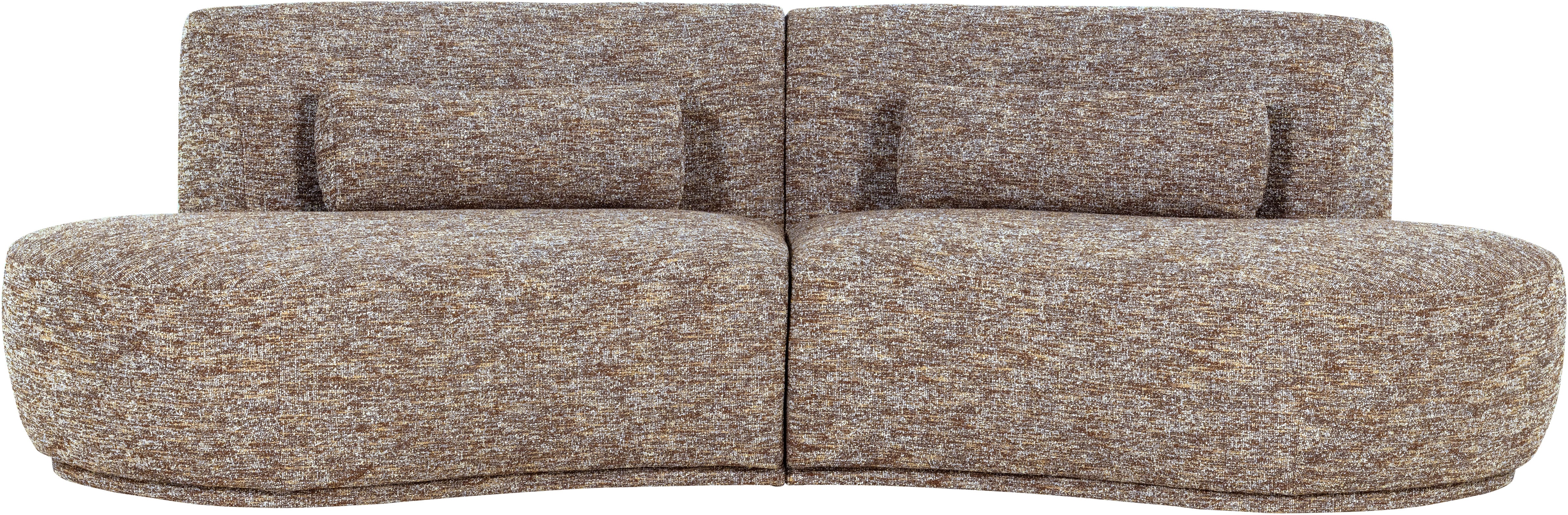 WOOOD 4-Sitzer "Batavier 4-Sitzer Melange-Webstoff halbrunde Form B254 x T122x H74 cm" Tragkraft 320 kg, Ausgezeichnete Verschleißfestigkeit, mit Zierkissen
