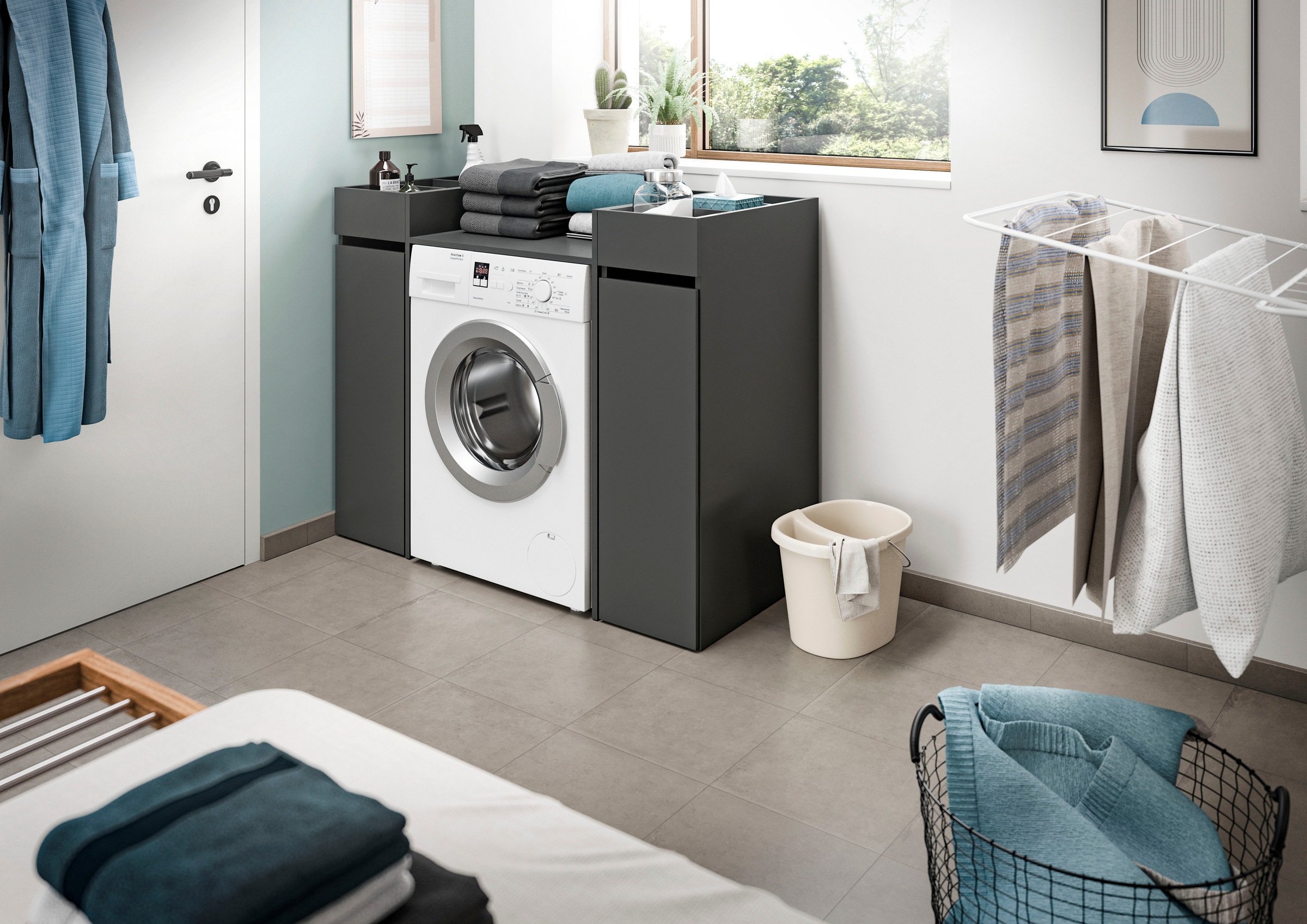 welltime Badmöbel-Set "FALAS, TOPSELLER, 3-teilig, Hauswirtschaftsraum Set, günstig online kaufen