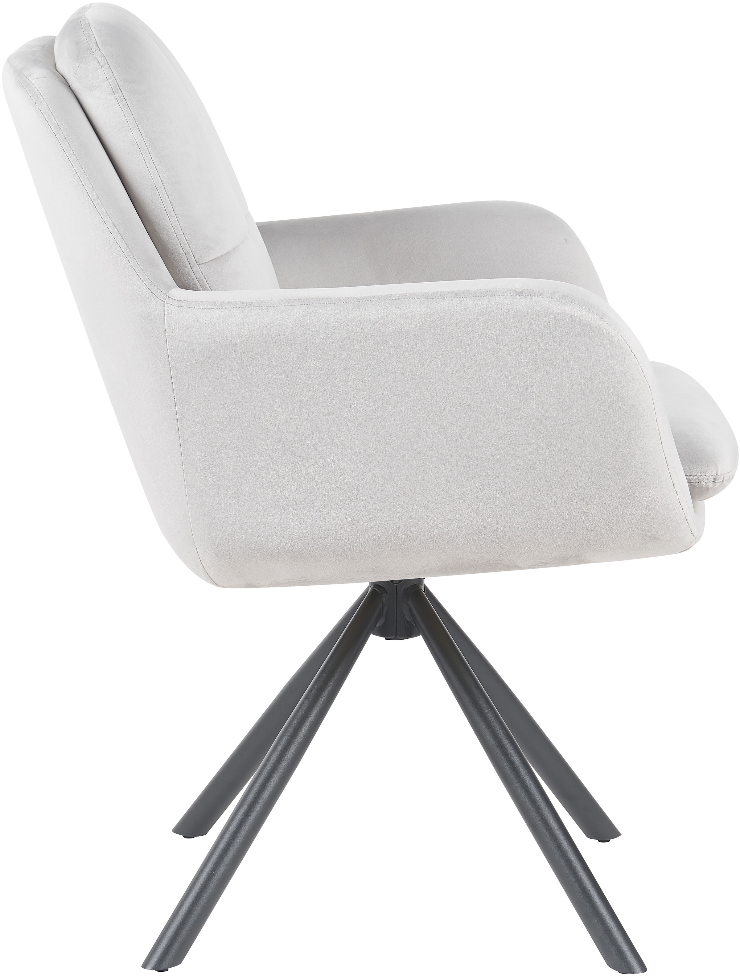 HELA Armlehnstuhl »PARMA« (Set) 2 Stk.2er Pack, 360° drehbar, 4-Fuß, Kissenoptik, Samtvelour, Armlehnen