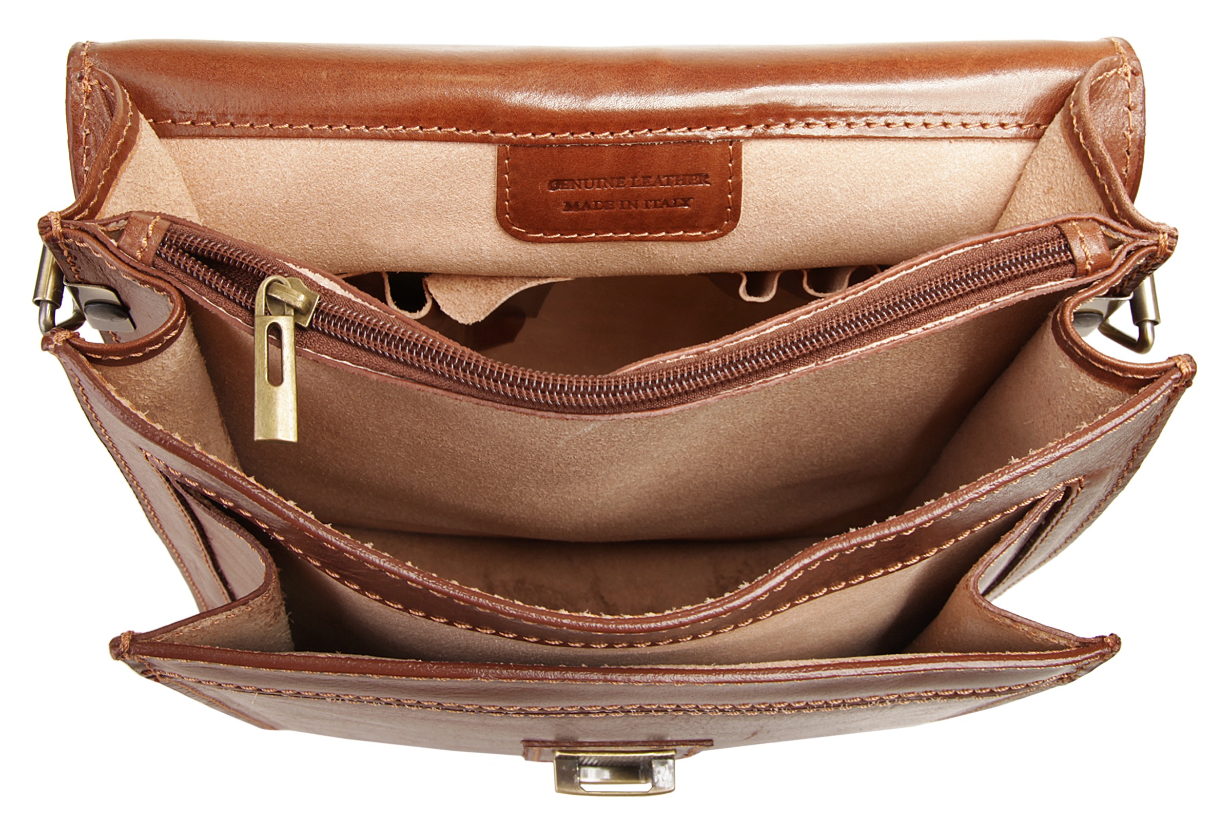 Piké Umhängetasche, echt Leder, Made in Italy