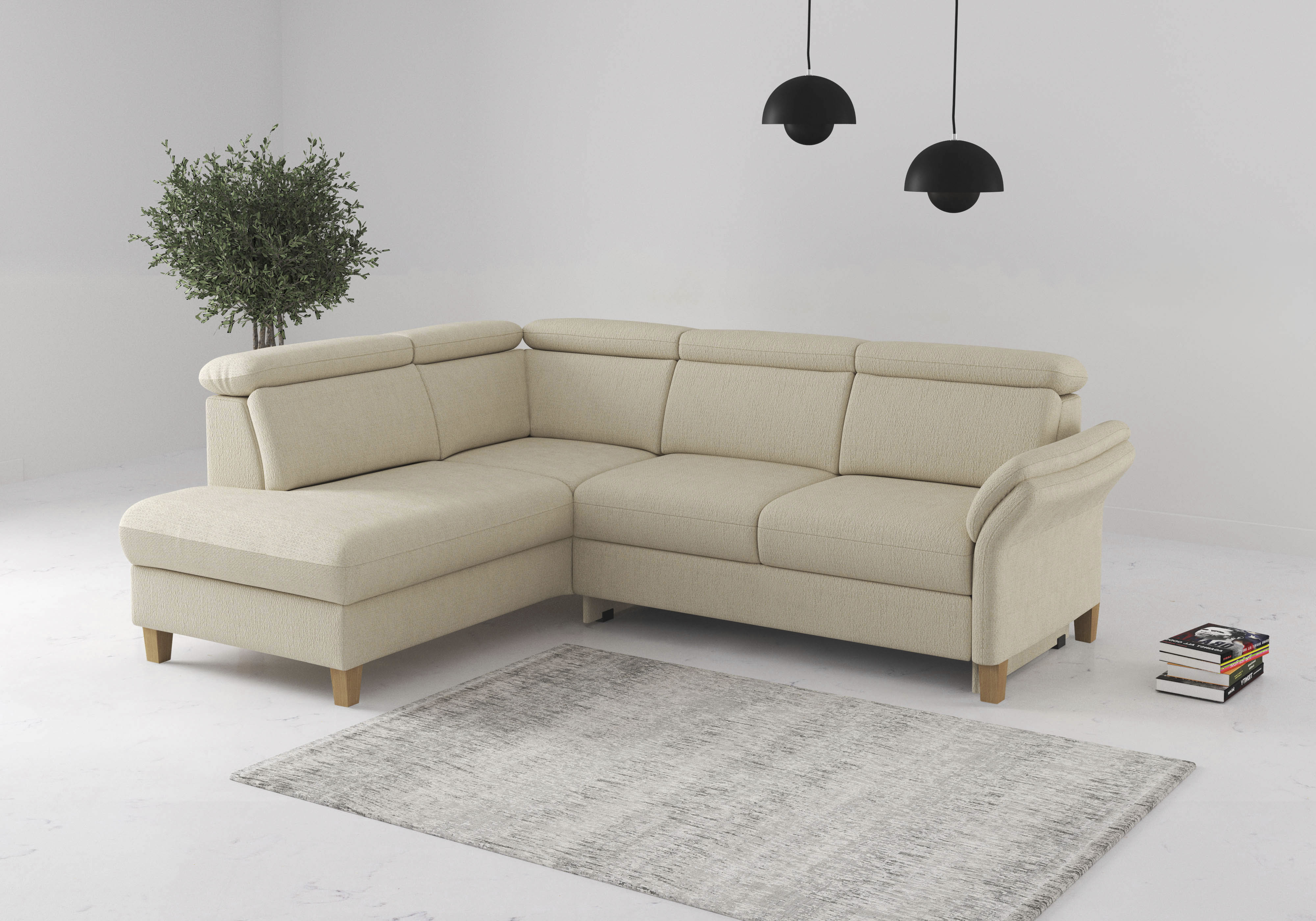 OTTO home Ecksofa "Glendale, L-Form" inkl. Kopfteilverstellung, wahlweise mit Vorziehsitz und Bettkasten