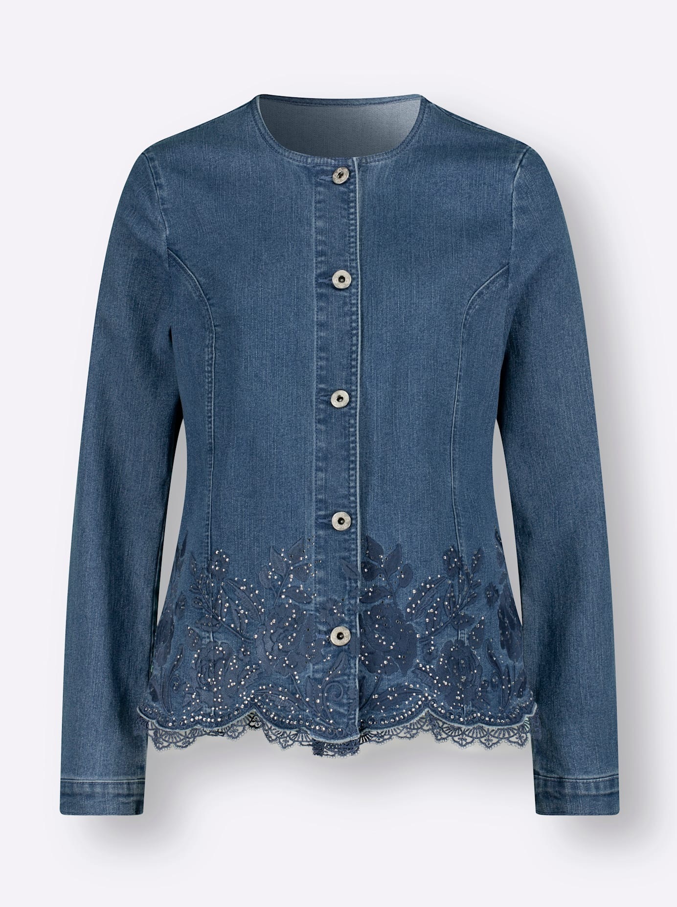 Lady Denim Blouse Jacket Blue Size 48 3