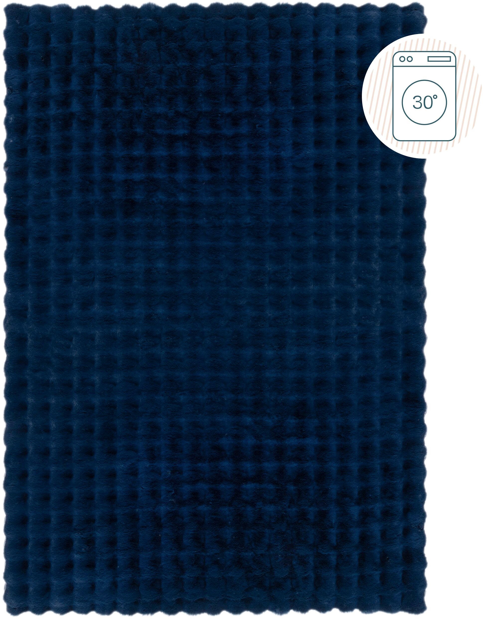 FLAIR RUGS Hochflor-Teppich "Waffle Faux Fur" rechteckig 35 mm Höhe Waffelm günstig online kaufen