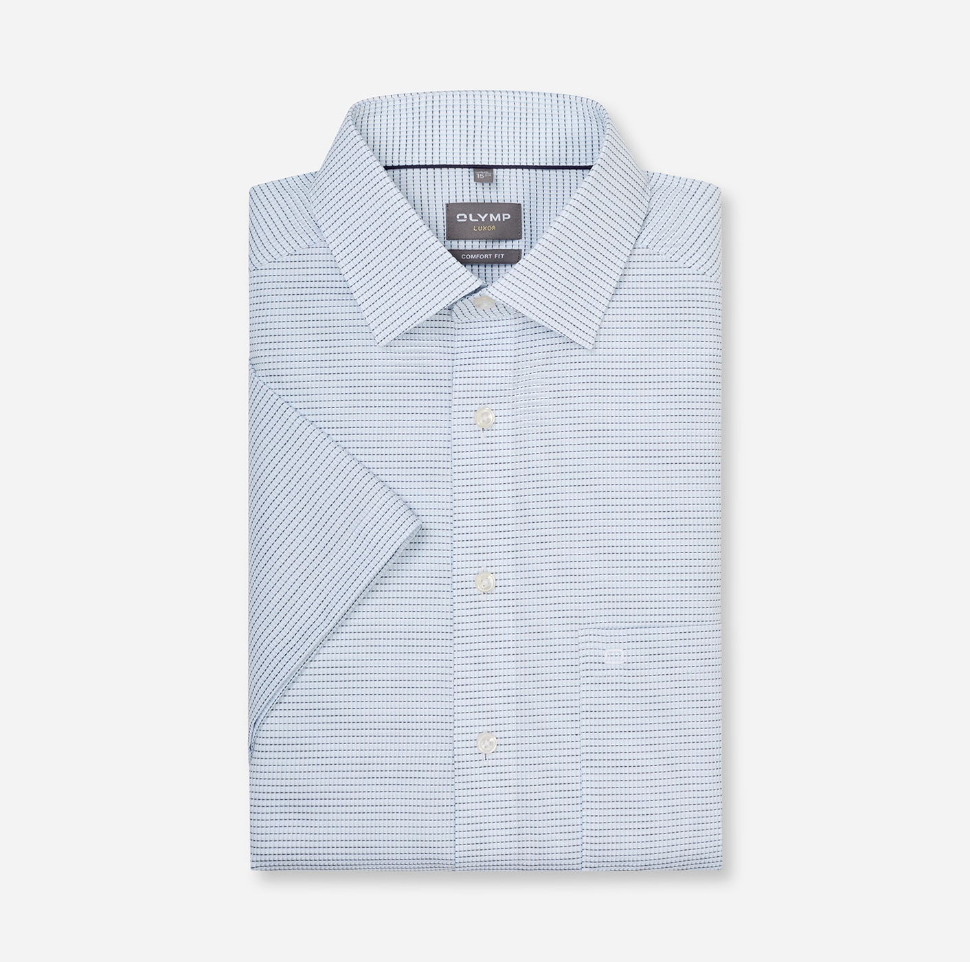 OLYMP Luxor Men's Short Sleeve Shirt Blue 42 2