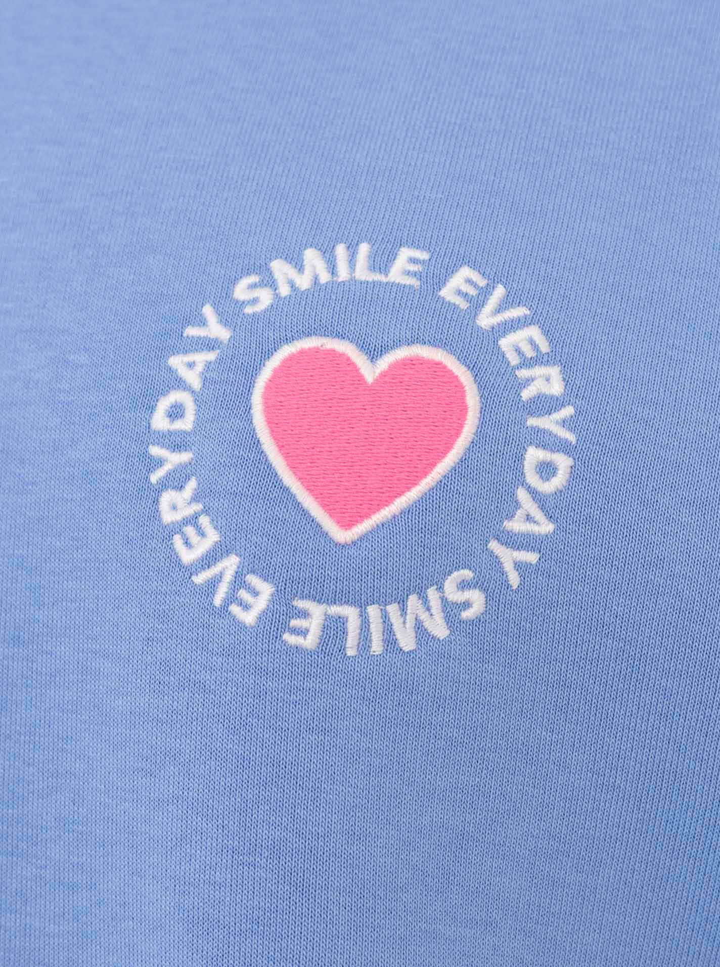 Zwillingsherz Sweatshirt »"Smile Everyday"«, pinker Streifen am Arm, Rundhals, gesticktes Herz und Schrift
