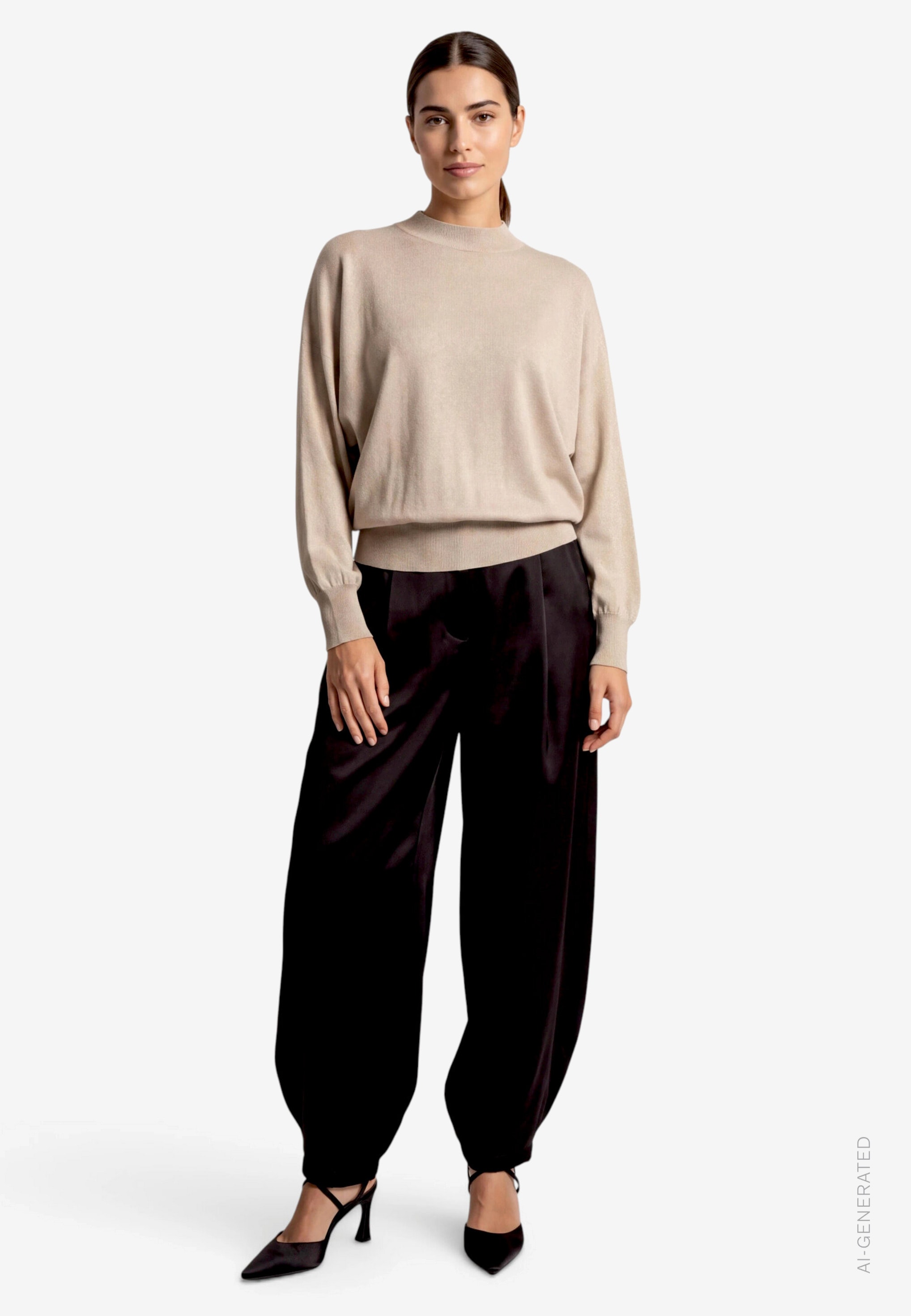 Zero Stehkragenpullover mit Glitzergarn