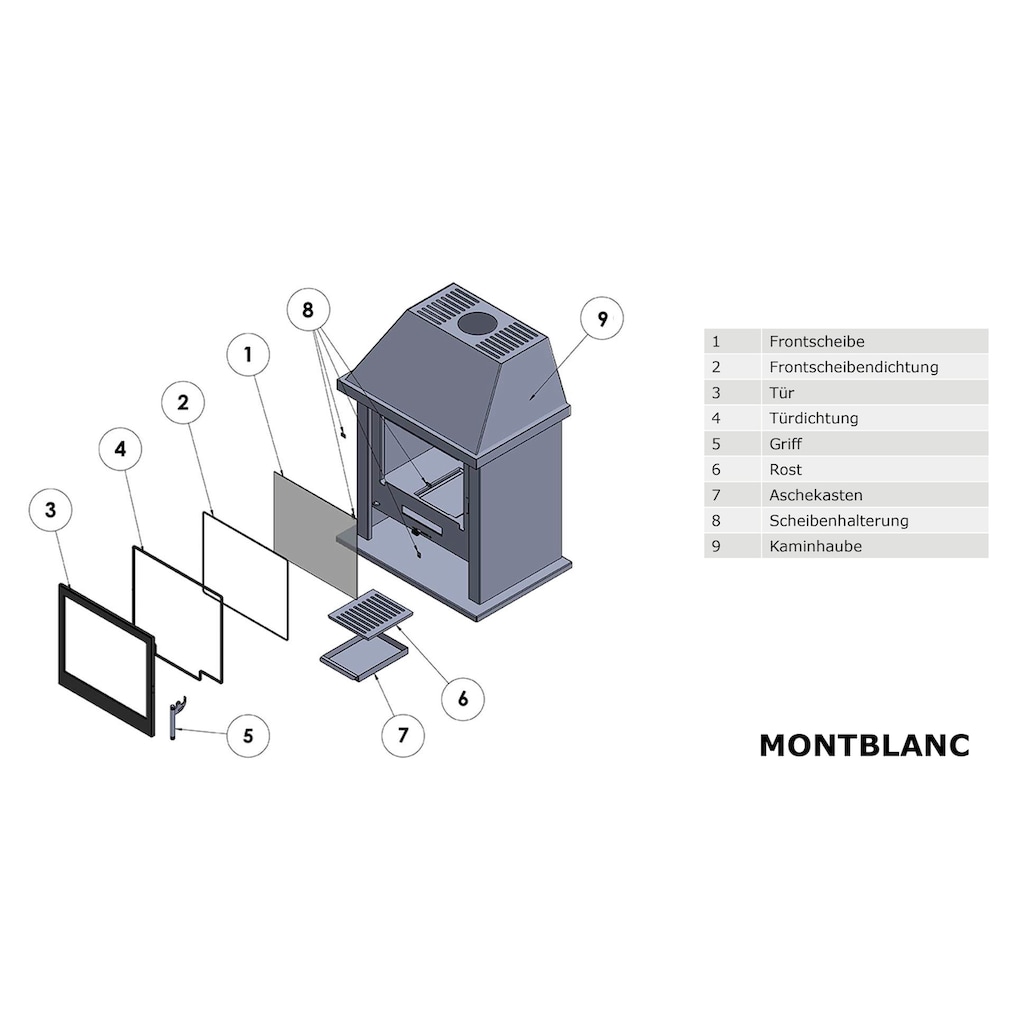 Panadero Kaminofen »Kaminofen Mont Blanc Ecodesign«