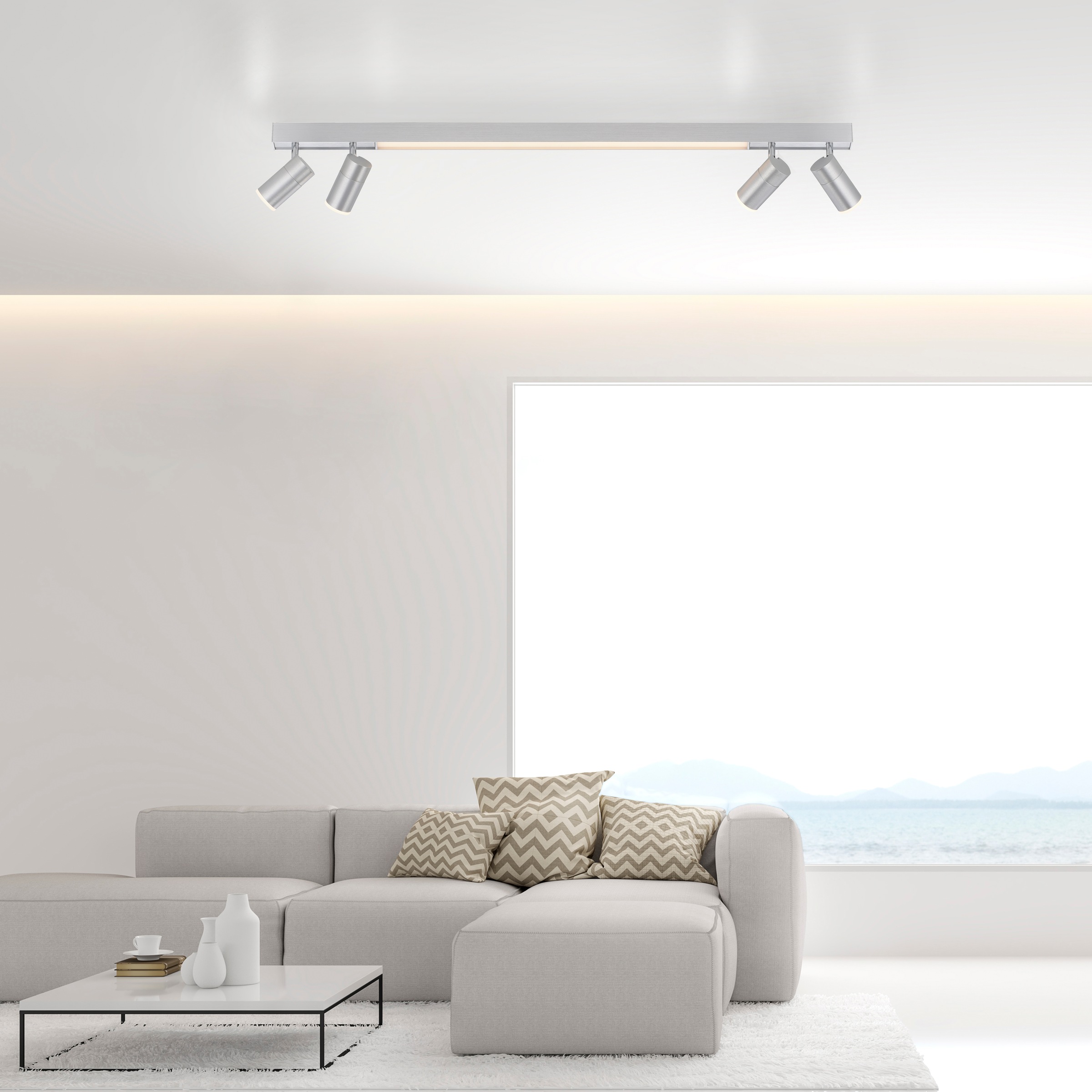 Neuhaus PURE LED Deckenleuchte »PURE Lines Spot« LED-Board 1 Stk. warmweiß - kaltweiß Spots dreh- & schwenkbar, CCT, dimmbar per Fernbedienung