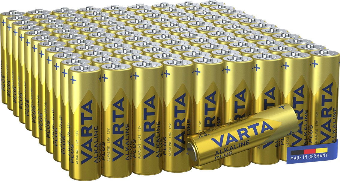 VARTA Batterie »Alkaline Plus AA Batterien, 100er Pack«, LR6, (Packung, 100 St.)