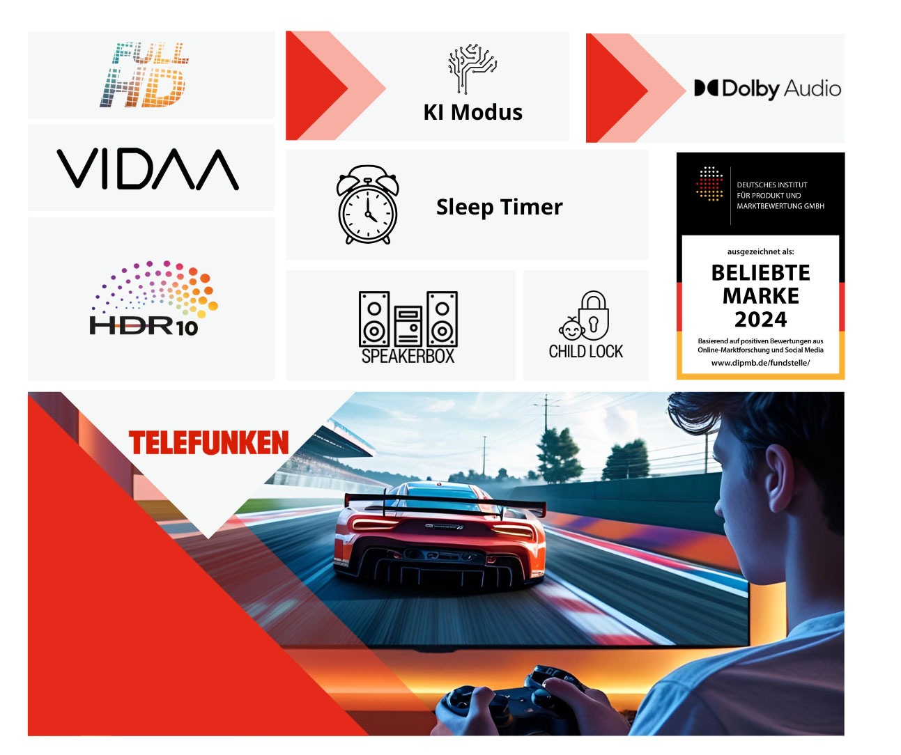 Telefunken LED-Fernseher »D43F75VM8CWI« 108 cm/43 ″ Full HD Smart-TV