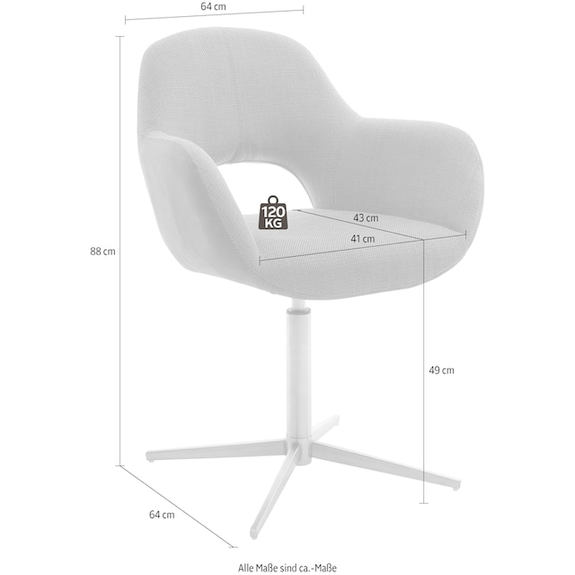 MCA furniture Esszimmerstuhl »Melrose«, (Set), 2 St., Stuhl 360°drehbar mit  Nivellierung kaufen | BAUR