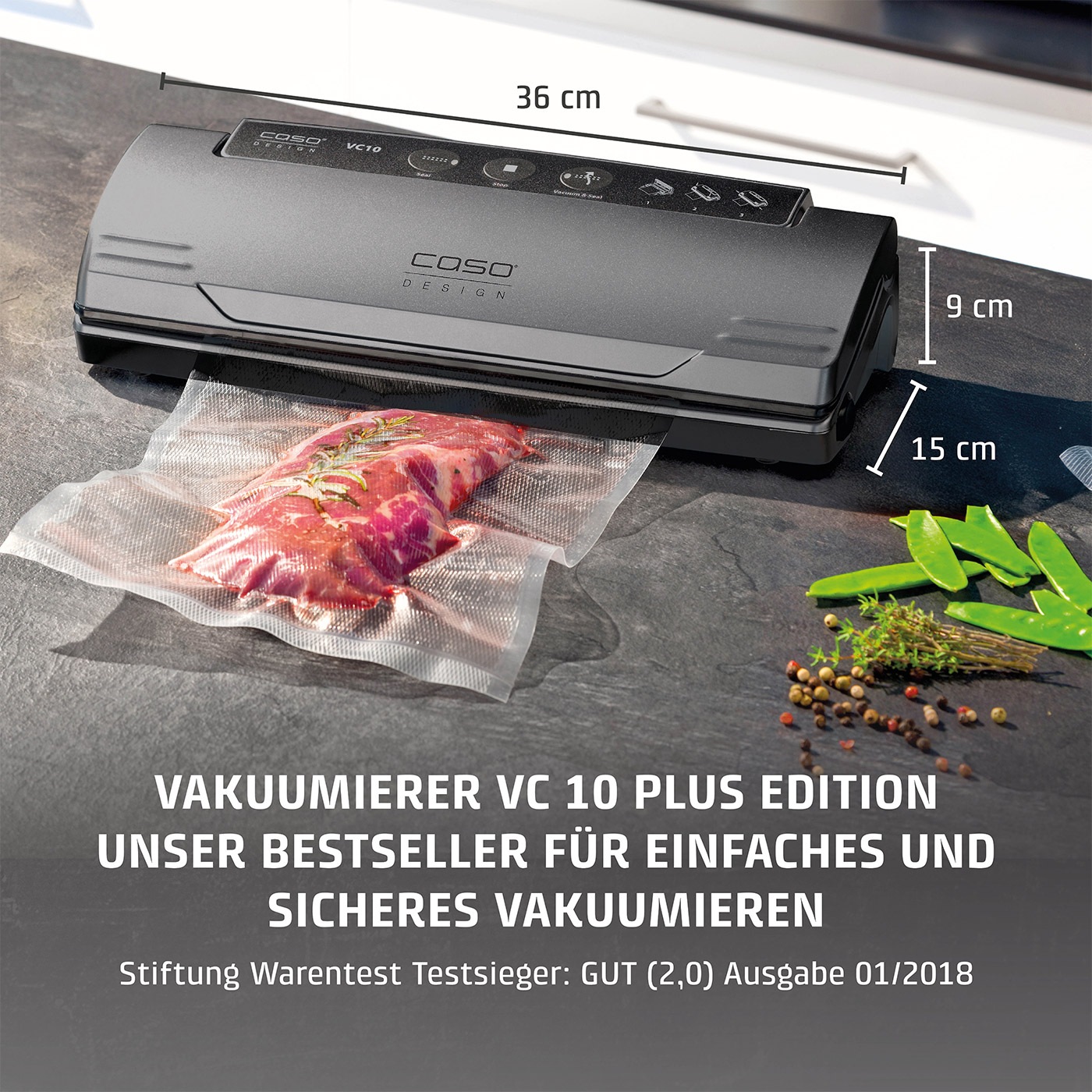 Caso Vakuumierer »1374  VC10 PlusEdition« Rollenbreite 30 cm 110 W