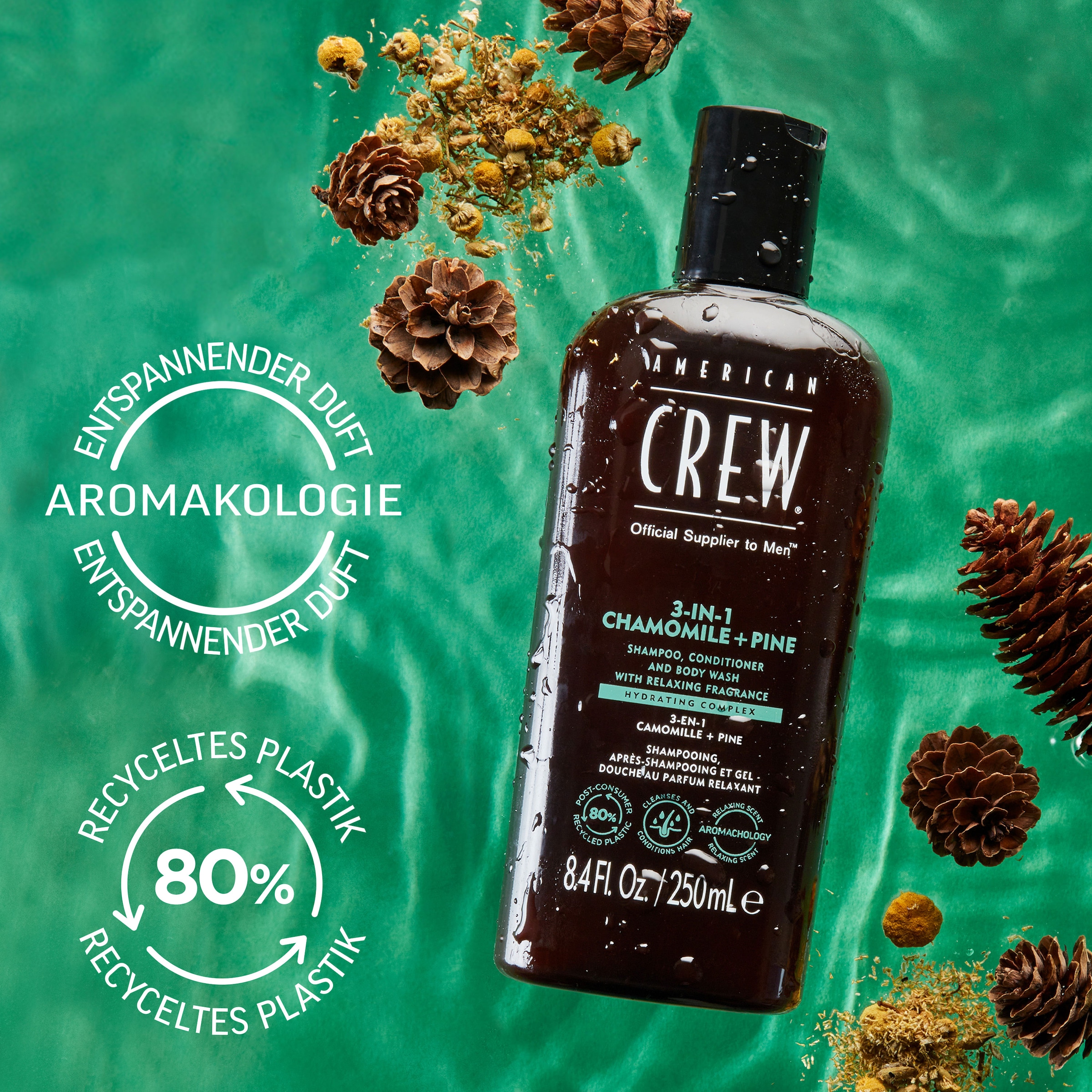 American Crew Haarshampoo »3In1 Chamomile & Pine Shampoo, Conditioner & Body Wash 450 ml«, (1 tlg.)
