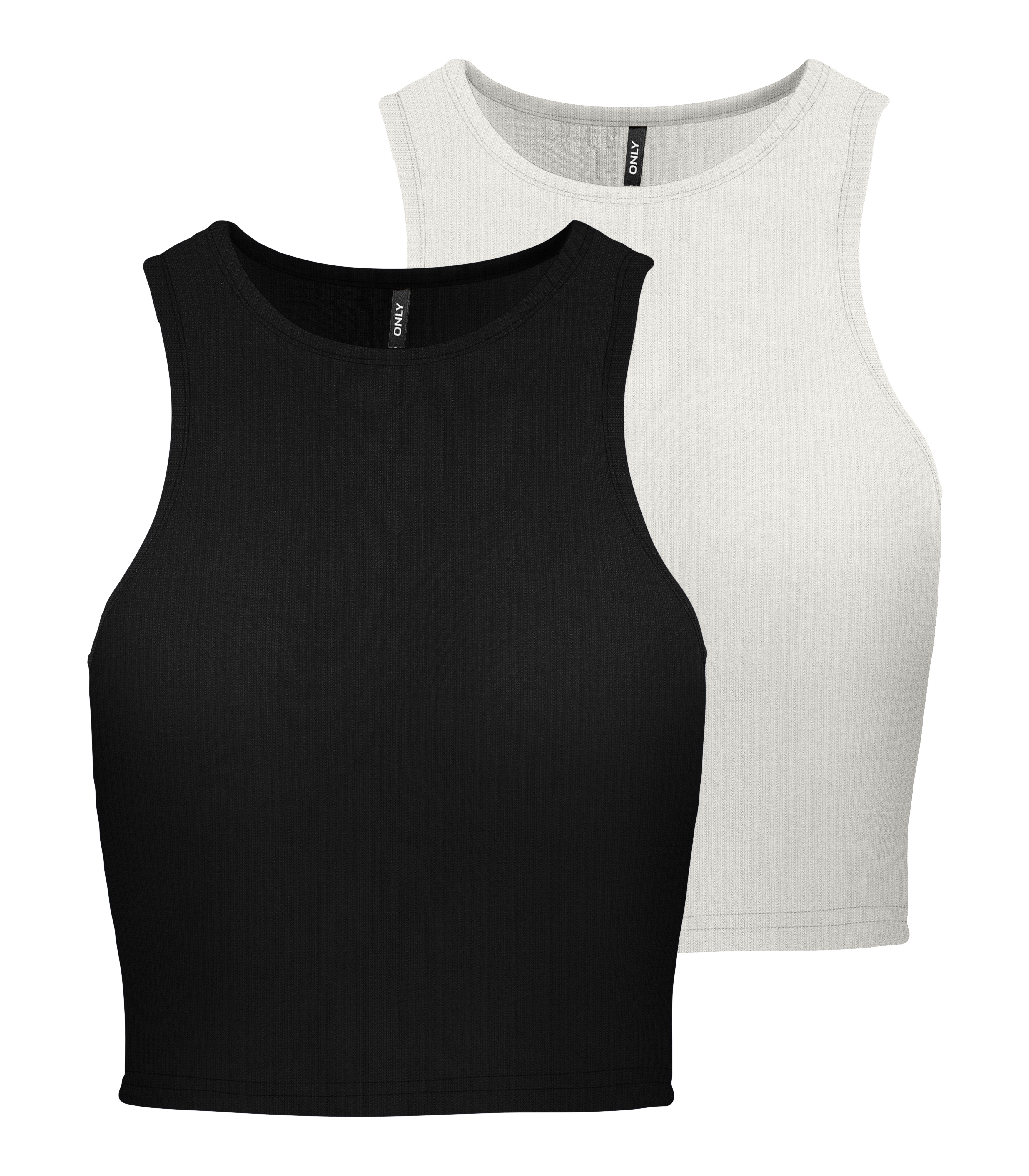 Thumbnail - ONLY Crop-Top "ONLBELIA S/L CROP TOP CS JRS 2PACK" Packung, 2 Stk. tlg.