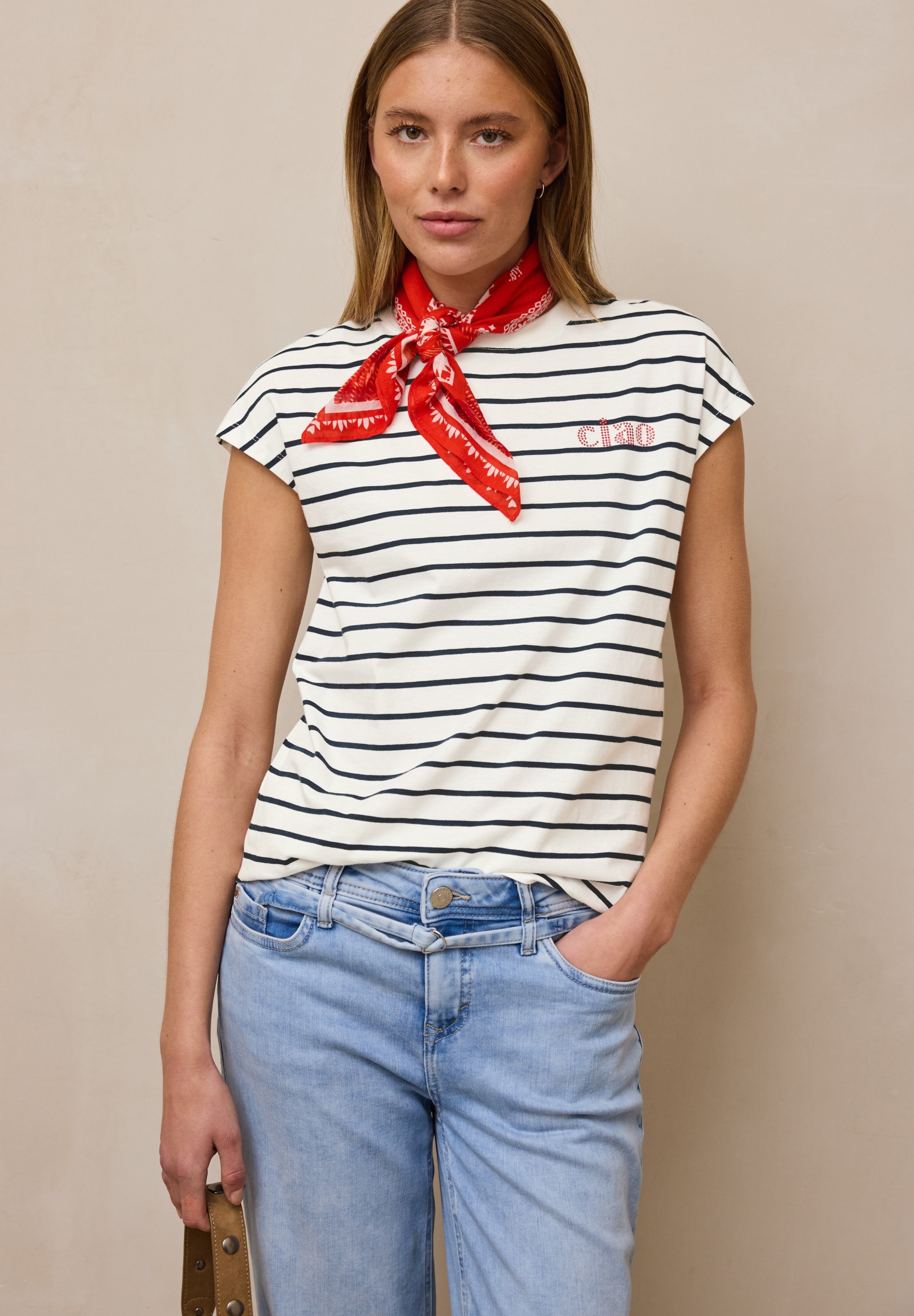 STREET ONE STUDIO Rundhalsshirt aus reiner Baumwolle