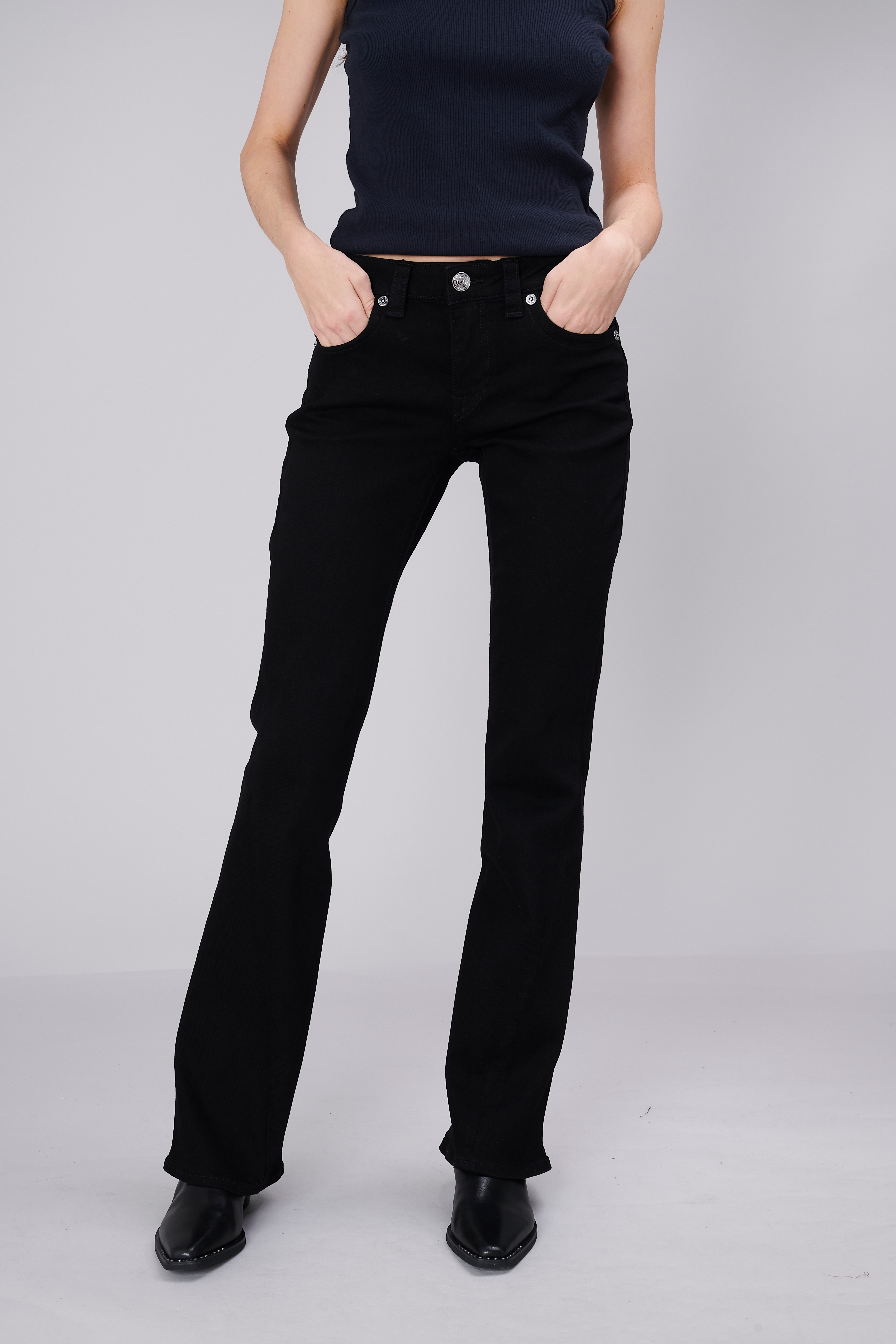 True Religion "JOEY MID RISE FLARE FLAP" Baumwollmischung, Flared fit