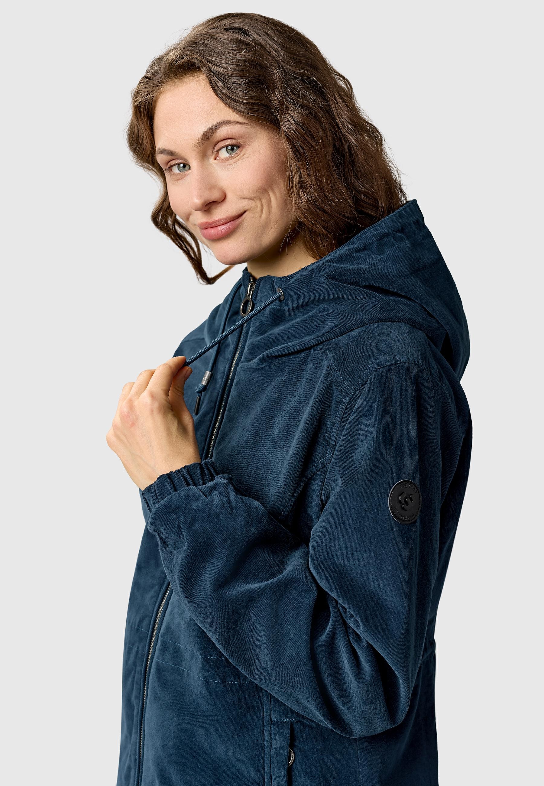 Ragwear Cordjacke »Dankka Cordy YOUMODO« mit Kapuze Stylische Damen Übergangsjacke in Feincord-Optik