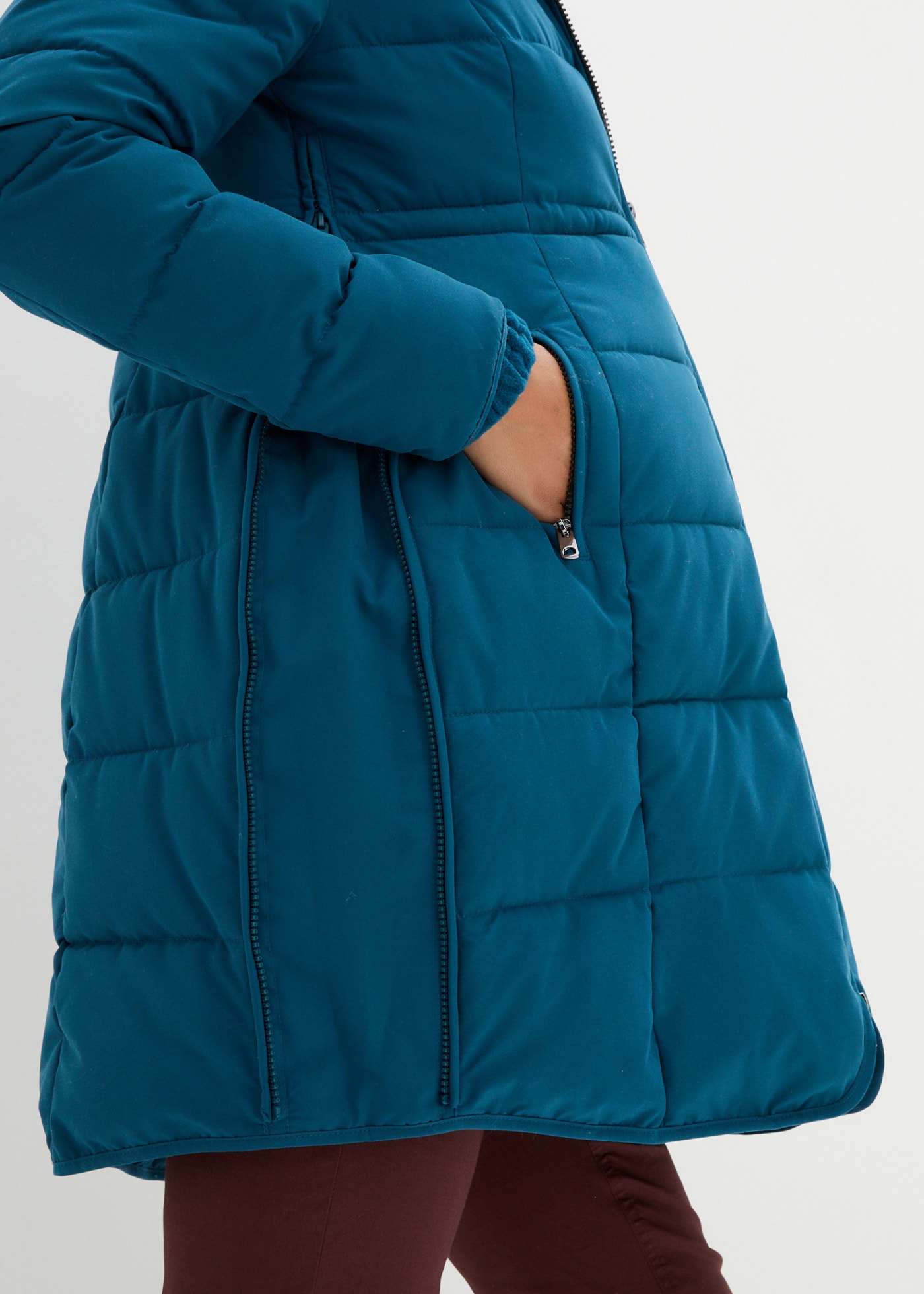 bonprix Umstandsjacke »3-in-1 warm wattierte Umstands- und Tragejacke« mit Kapuze Wattierte warme Winterjacke 3-in-1 warm Umstands- und Tragefunktion