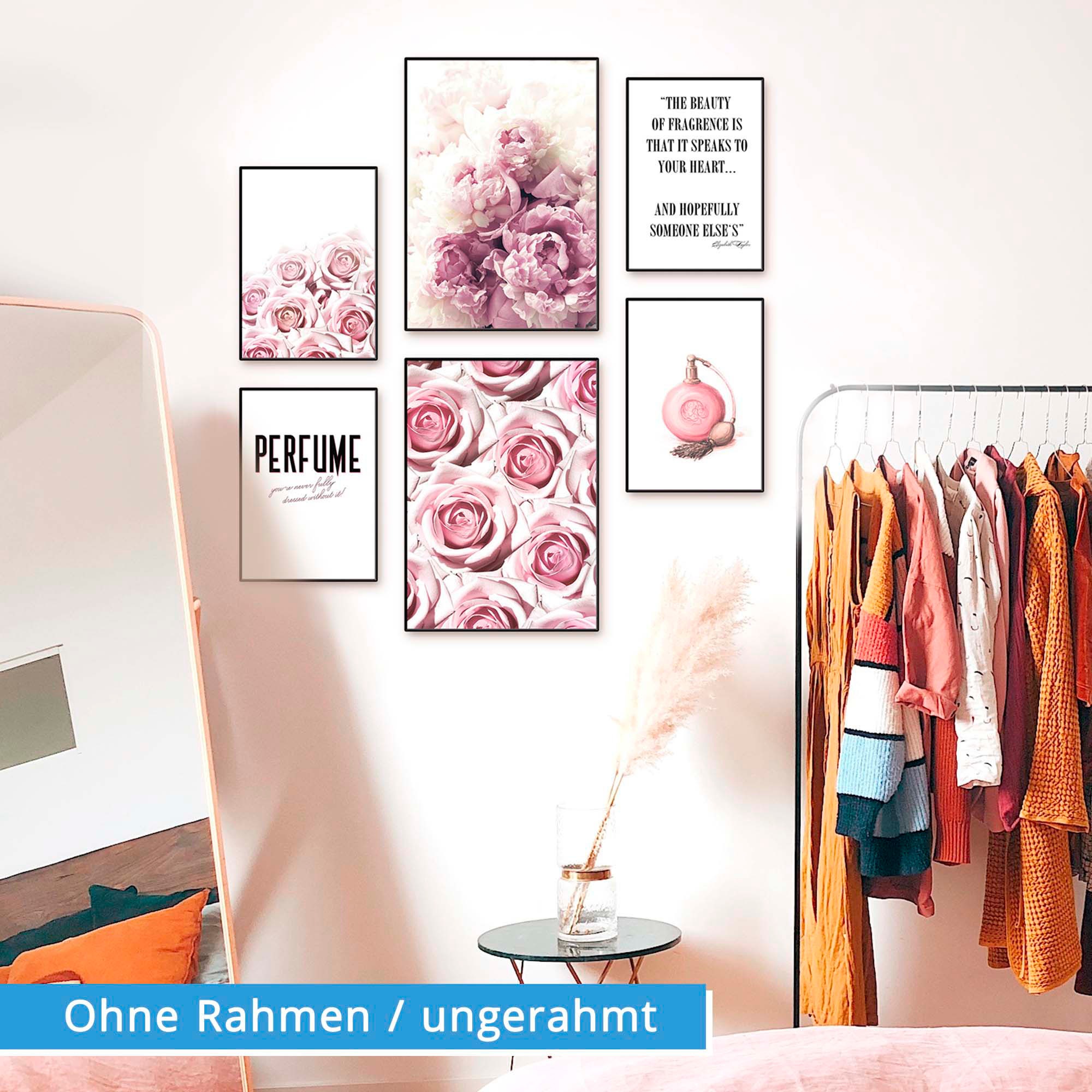 Artland Poster »Schönheit der Rose«, Blumen, (6 St.), Poster, Wandbild, Bild, Wandposter