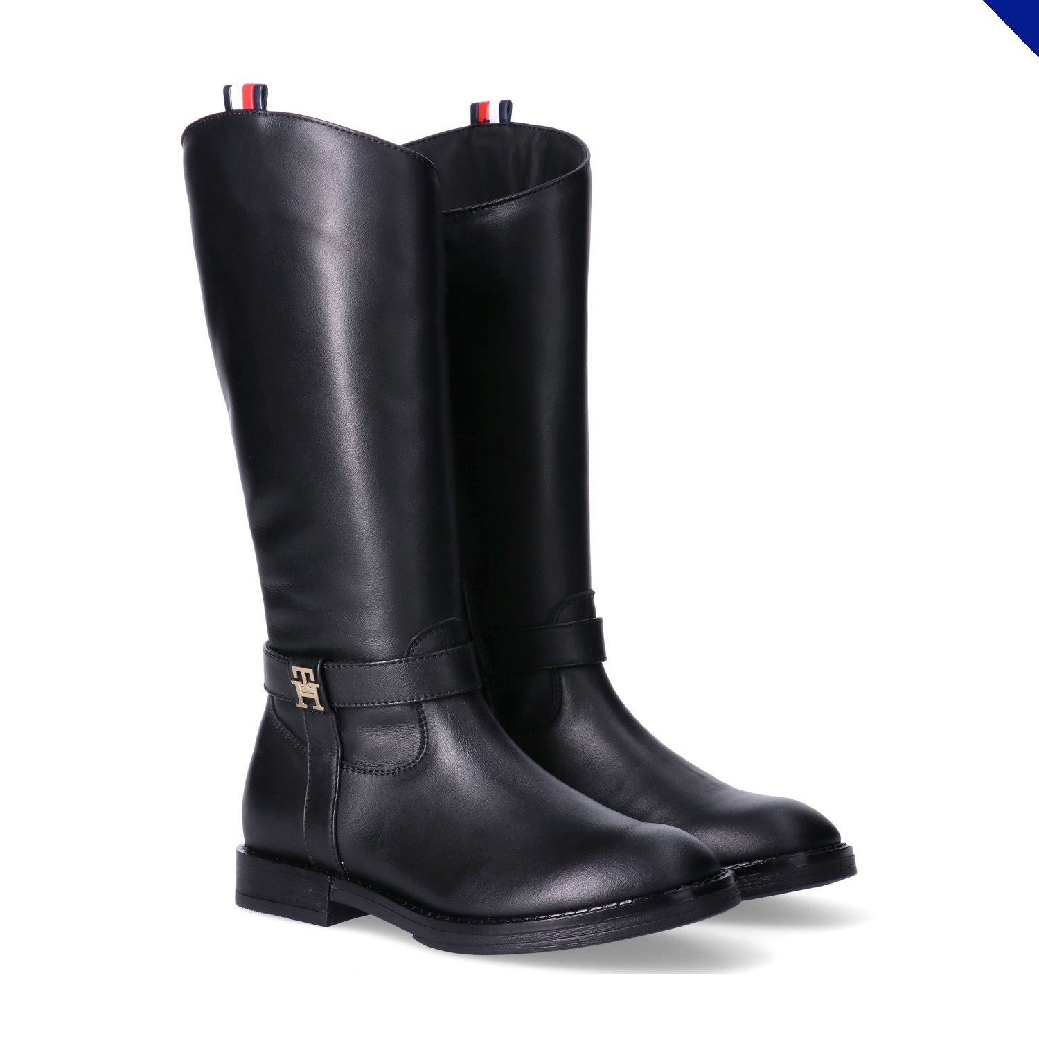 Tommy Hilfiger Stiefel Blockabsatz, Langschaftstiefel im klassischen Reiterlook