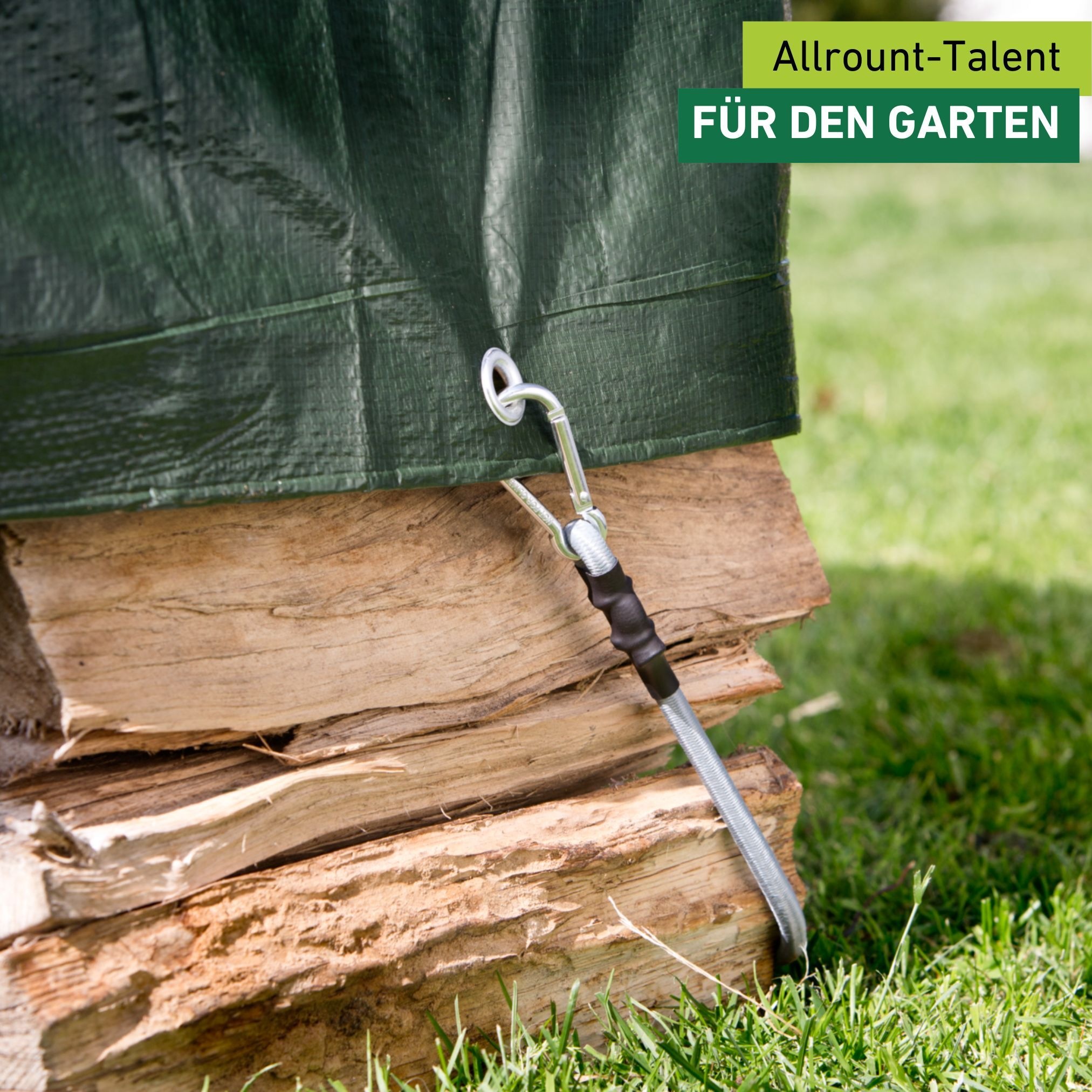 Windhager Seilhaken »Expanderseil inkl. Karabinerhaken, 4 Stk., elastisches Spannseil« zur Transportsicherung und fixieren von Sonnensegel, 70 cm