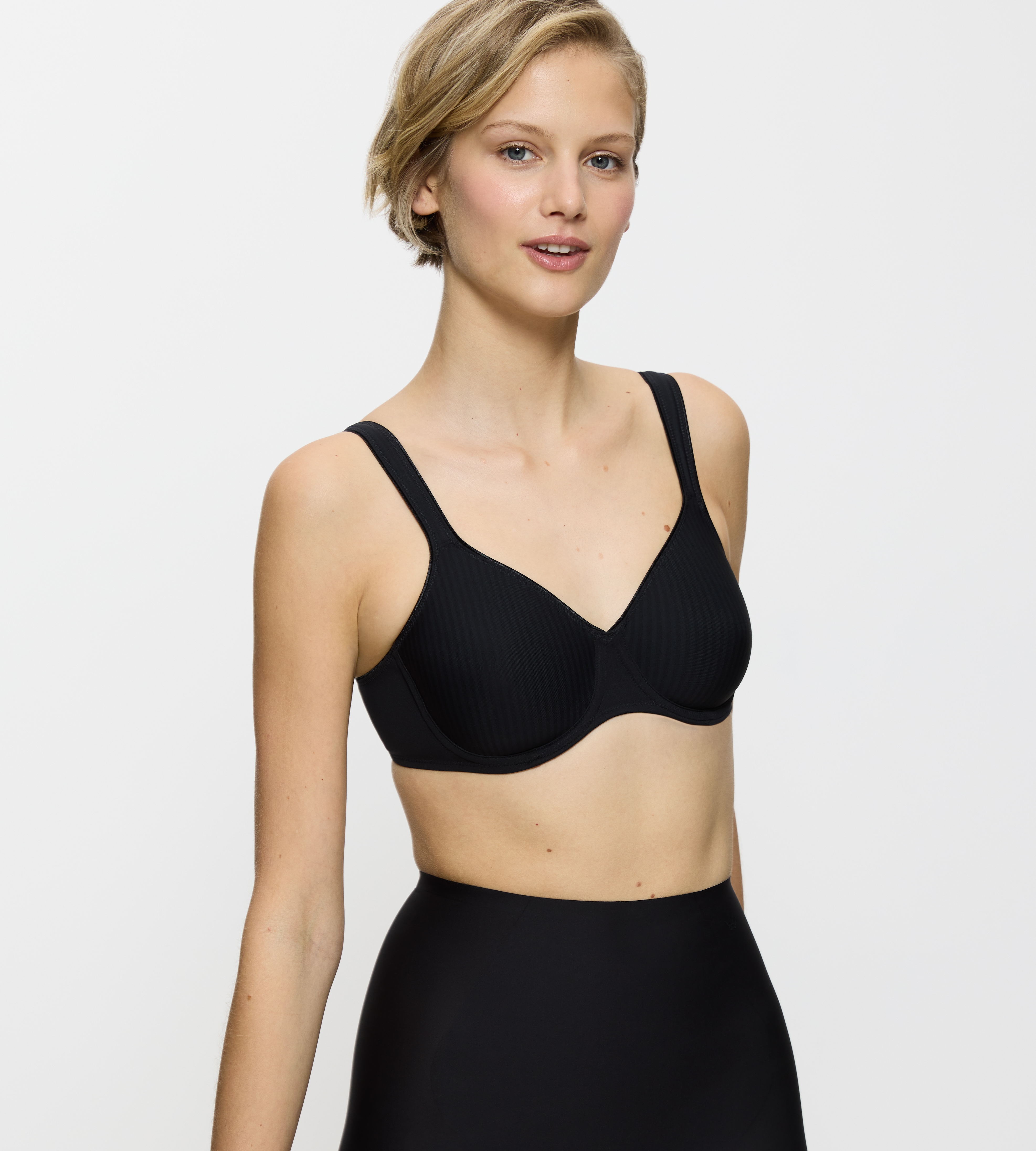Triumph Bügel-BH "Modern Soft+Cotton W" mit dezenten Glanz-Streifenmuster und breiten Trägern