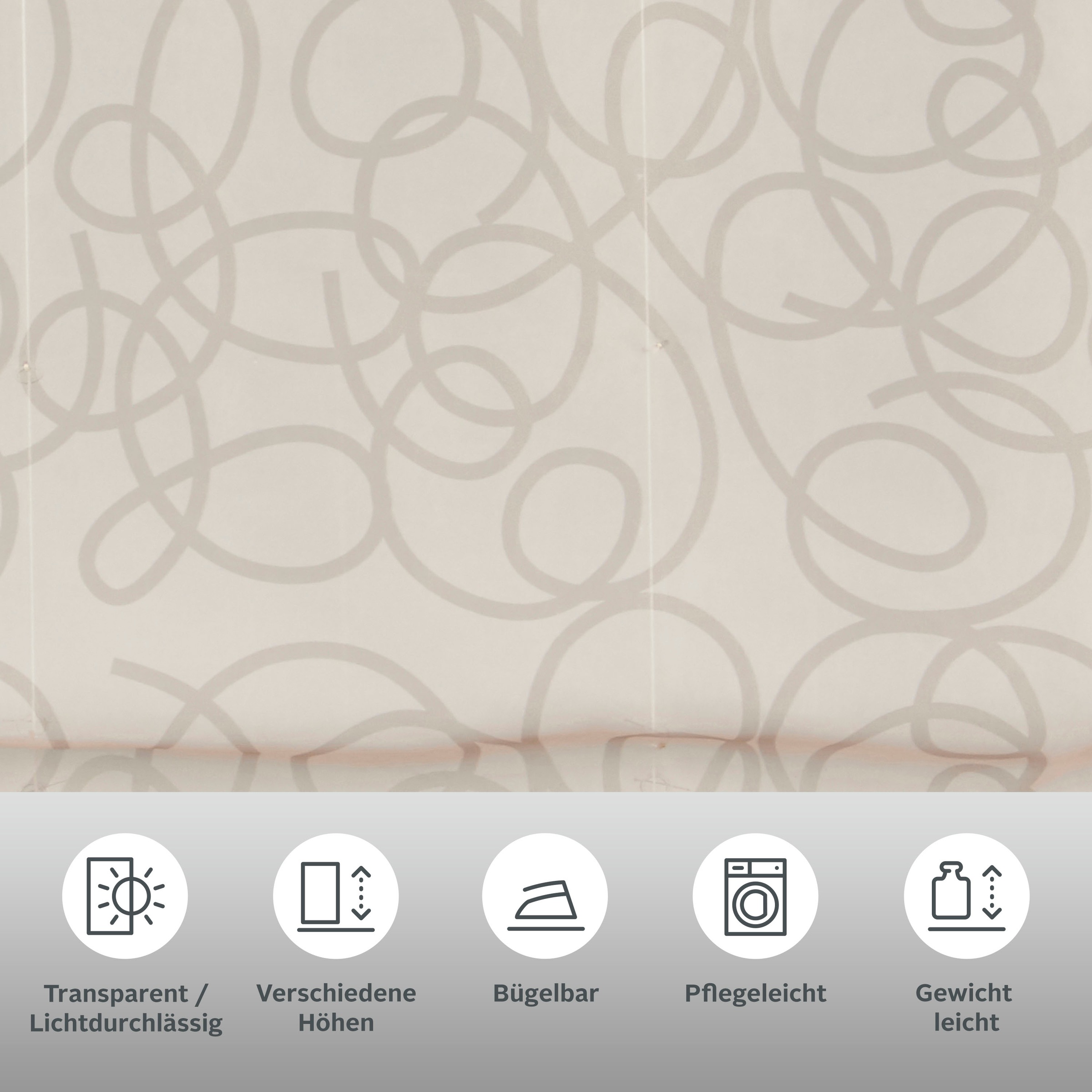 my home Raffrollo "Tanaro" mit Schlaufen Halbtransparent, Voile, Polyester günstig online kaufen