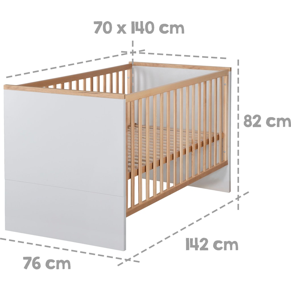 roba® Babyzimmer-Komplettset »Tobi«, (Set, 3 St., Kinderbett, Schrank, Wickelkommode)