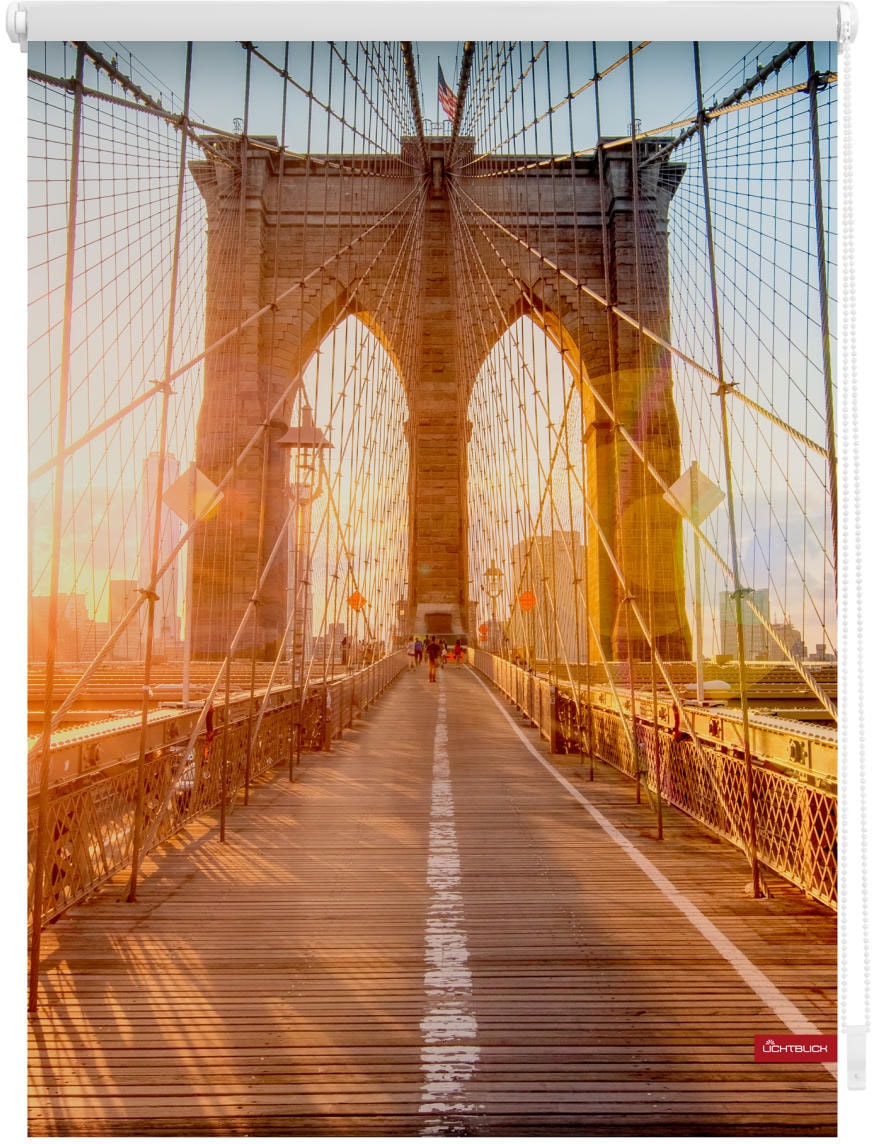 Klemmfix, Verdunkelung-energiesparend, Seitenzugrollo BAUR Brooklyn »Rollo - bestellen Bridge | Bohren, freihängend LICHTBLICK verdunkelnd, ORIGINAL Verdunkelung, ohne Orange«,