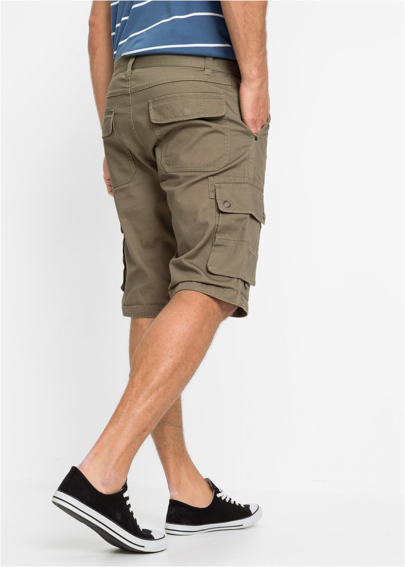 bonprix Cargobermudas  Cargo-Bermuda, aus Baumwolle, mit verstellbarer Länge, Regular Fit