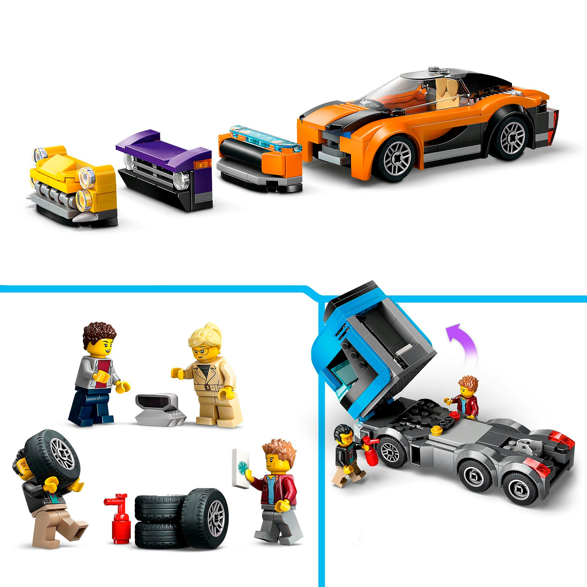LEGO® Konstruktionsspielsteine »Autotransporter mit Sportwagen (60408), LEGO City«, (998 St.), Made in Europe