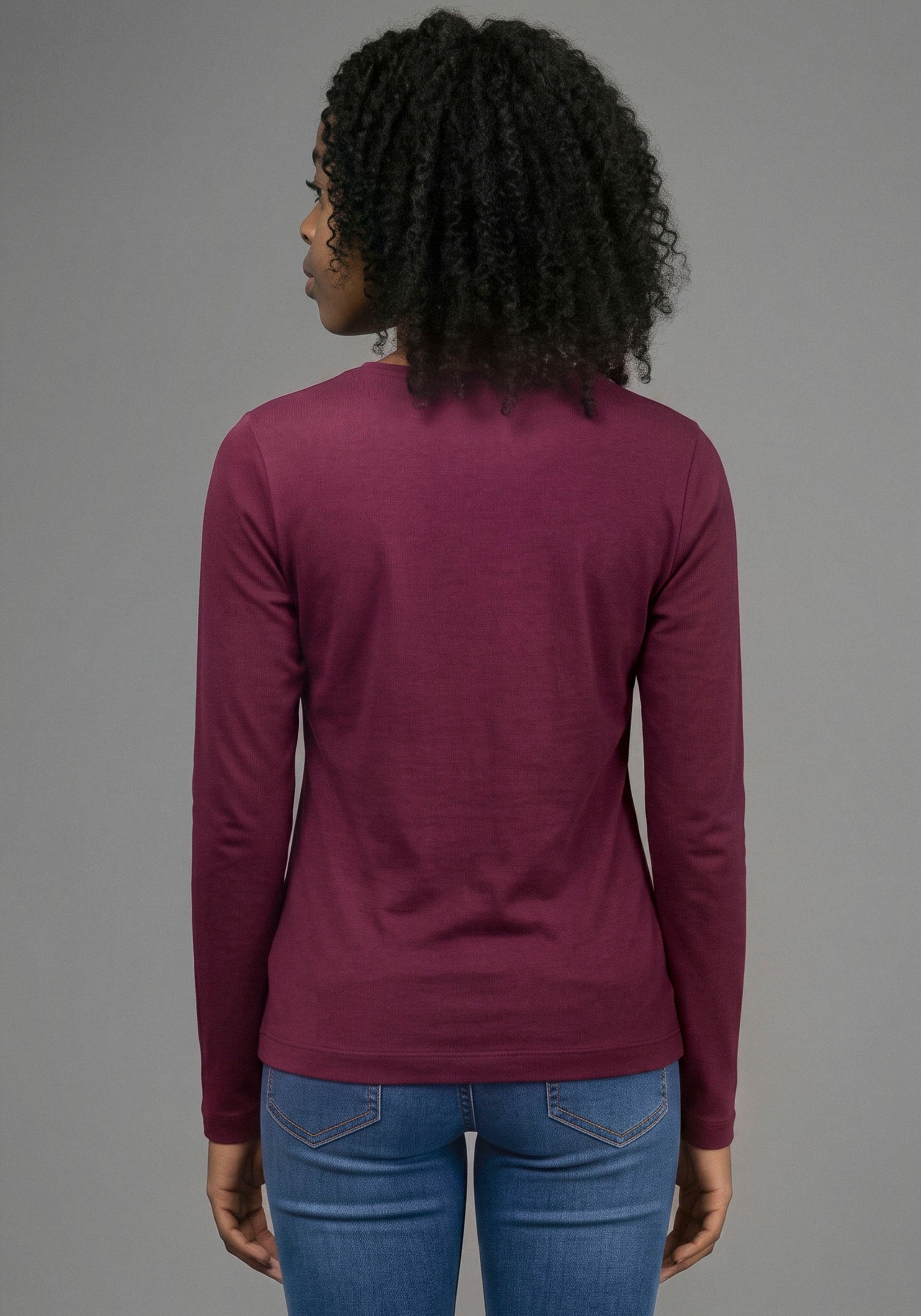 H.I.S Langarmshirt »3er Pack H.I.S Shirts in modischen Farben, Must-Have Basic« Packung, 3,  3 Basic Langarmshirts in Paket, hüftlang, Basic-Passform