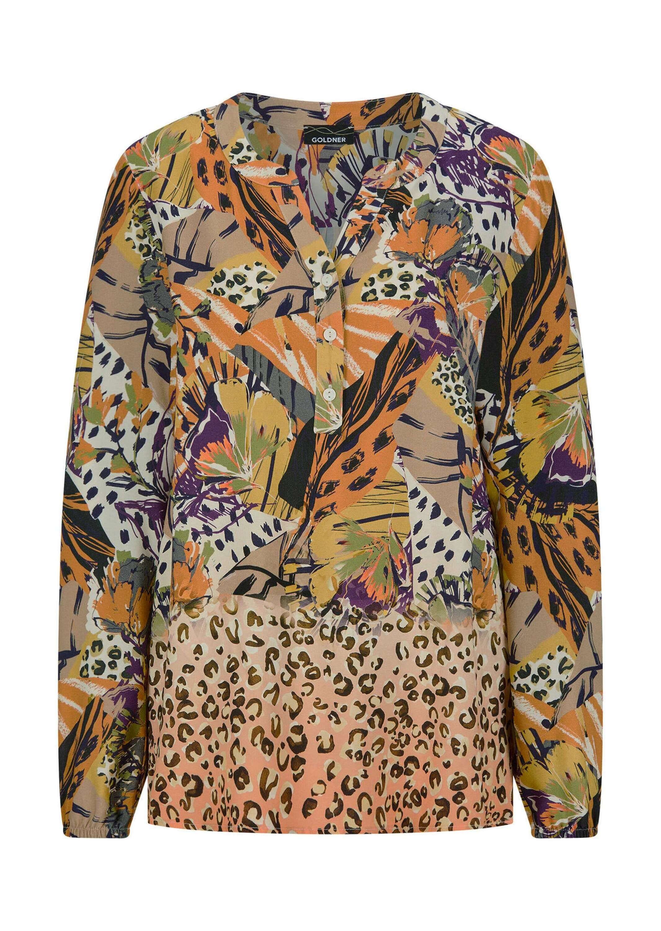 GOLDNER "Elegante Printbluse, Langarm" Mustermix