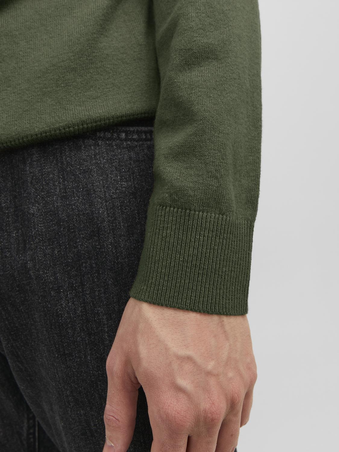 Jack & Jones Troyer »JJEEMIL KNIT HALF ZIP NOOS«, mit Rippbündchen