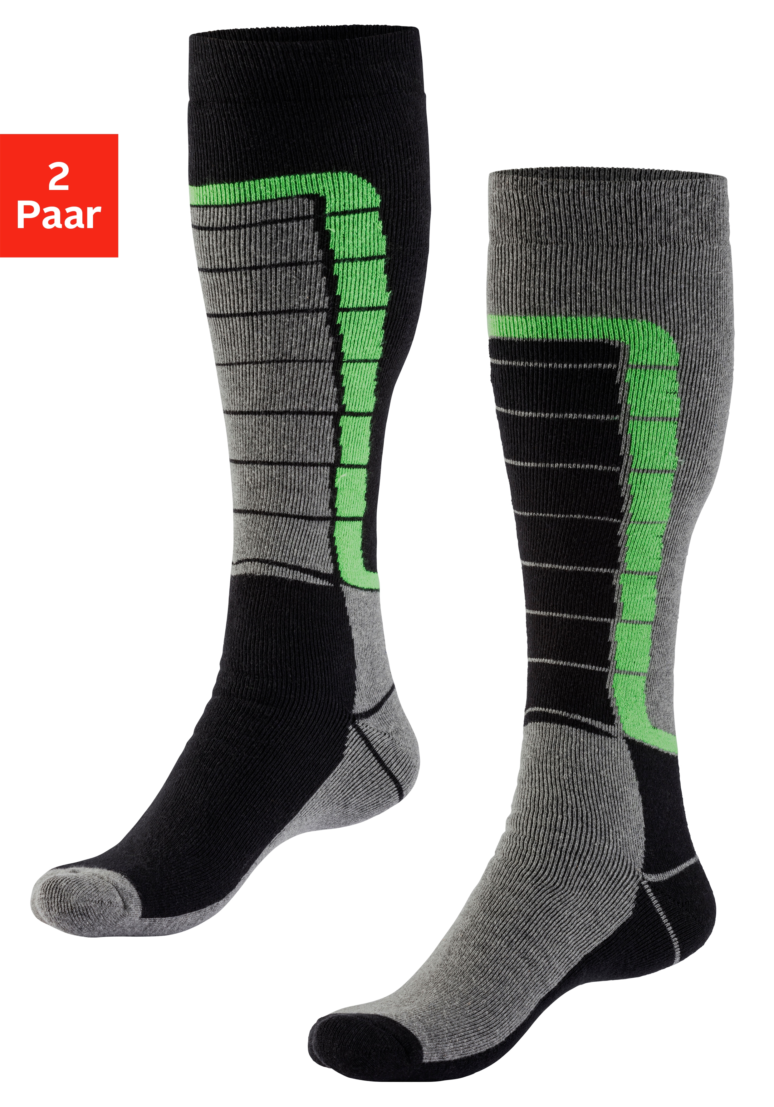 H.I.S Skistrümpfe "Damen Herren gepolsterte Thermosocken Winterstrümpfe" Packung, 2 Stk. tlg. mit weichem Vollfrottee