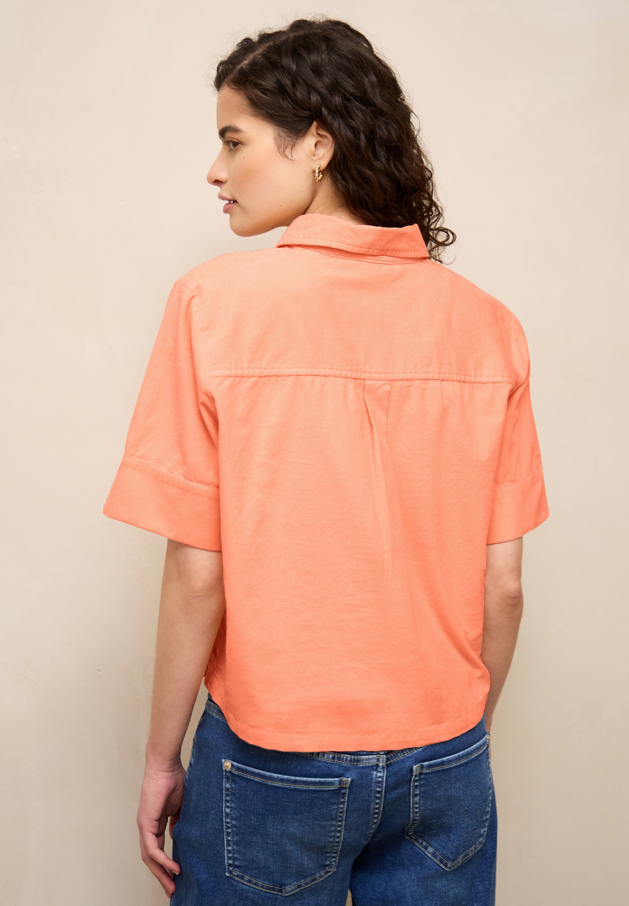 STREET ONE STUDIO Kurzarmbluse aus reiner Baumwolle günstig online kaufen