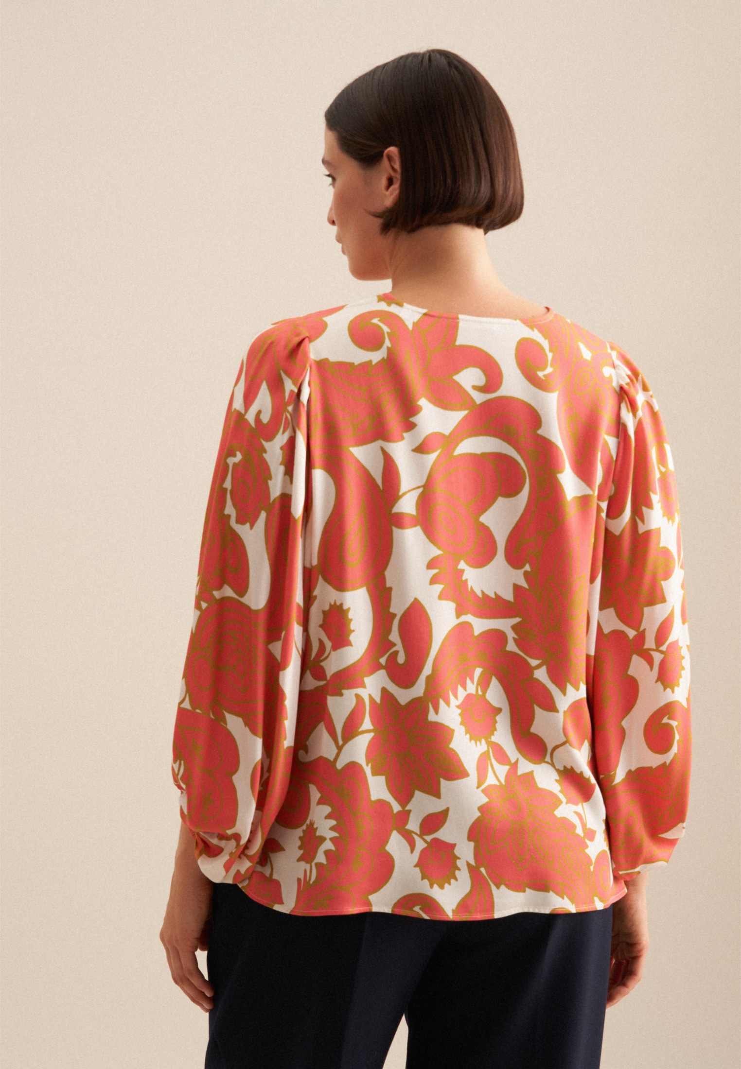 seidensticker Shirtbluse "Schwarze Rose" 3/4 V-Neck Paisley günstig online kaufen